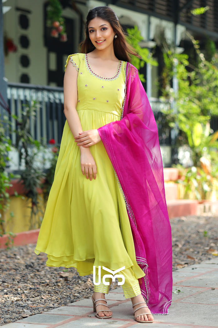 Tulip Anarkali Suit Set With Pent