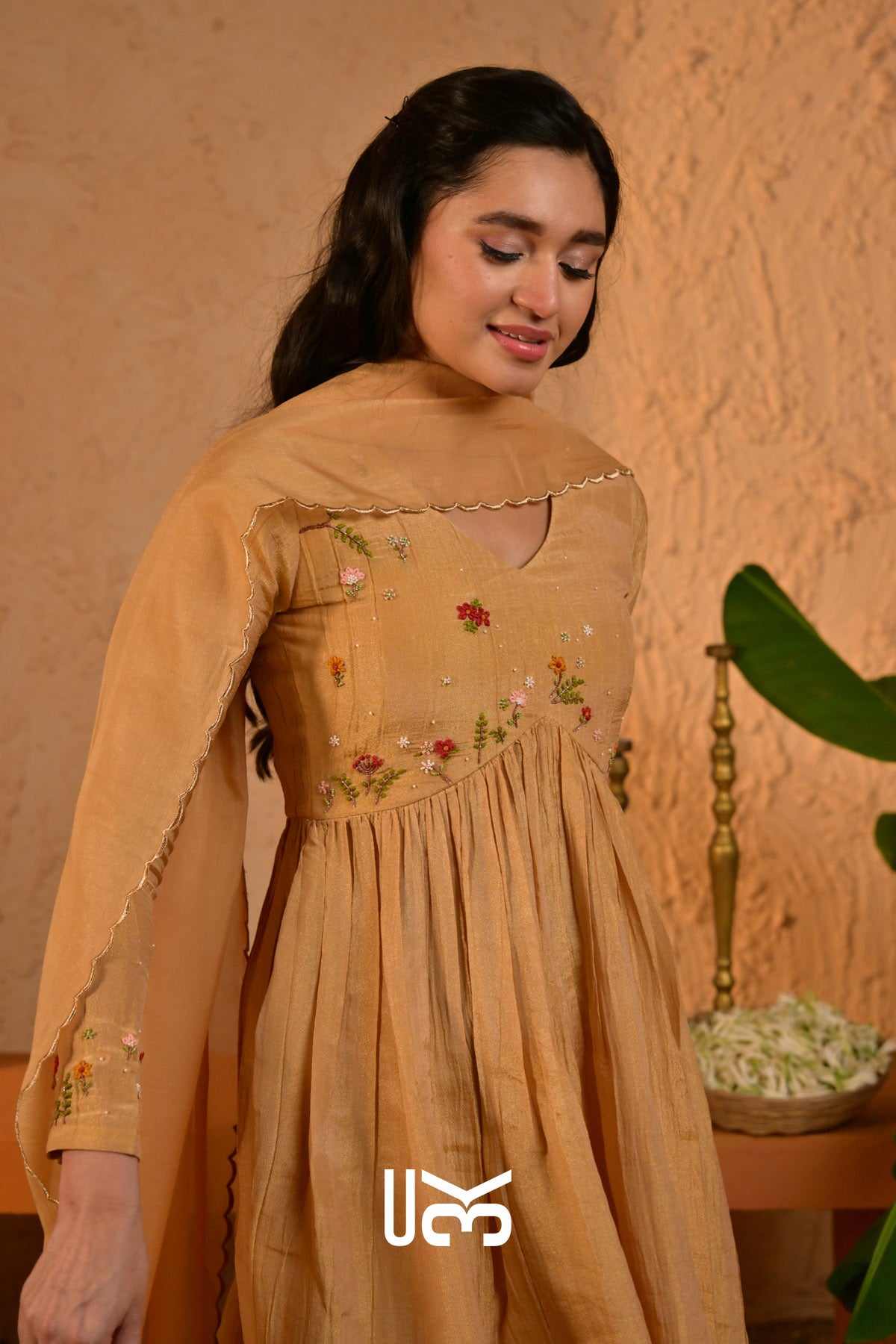 Kanak Sharara Suit Dress in Gold