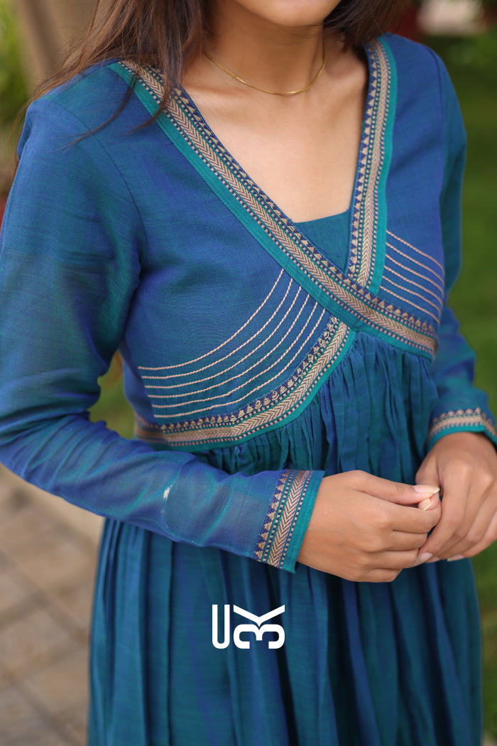 Mohana Kurta Set in Peacock Blue