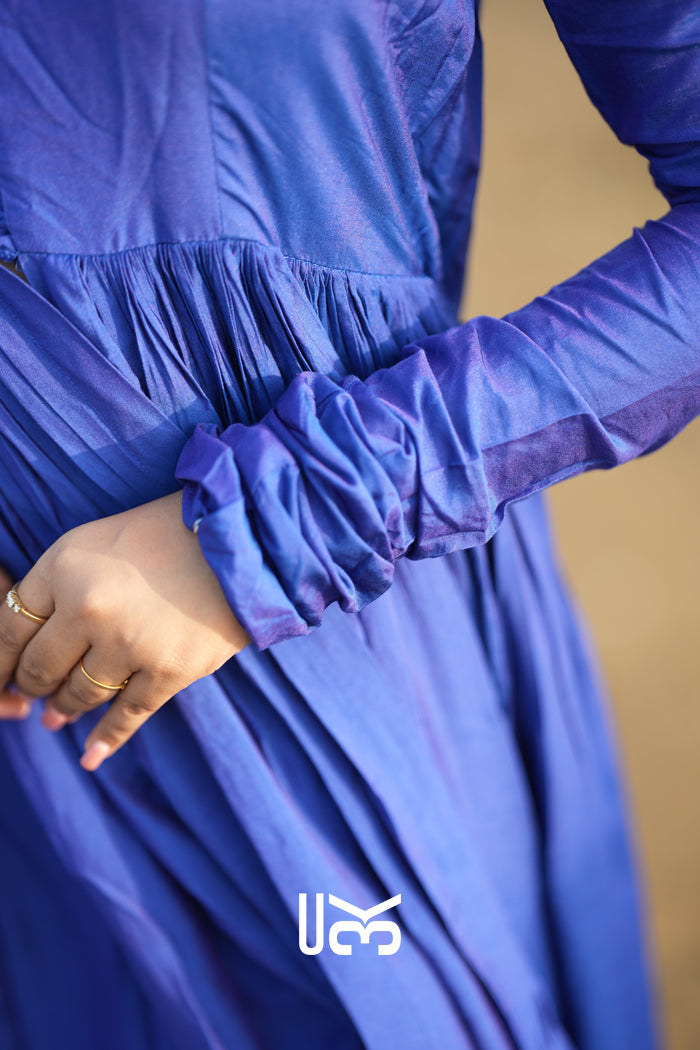 Leher Muslin Blue Kurta Set