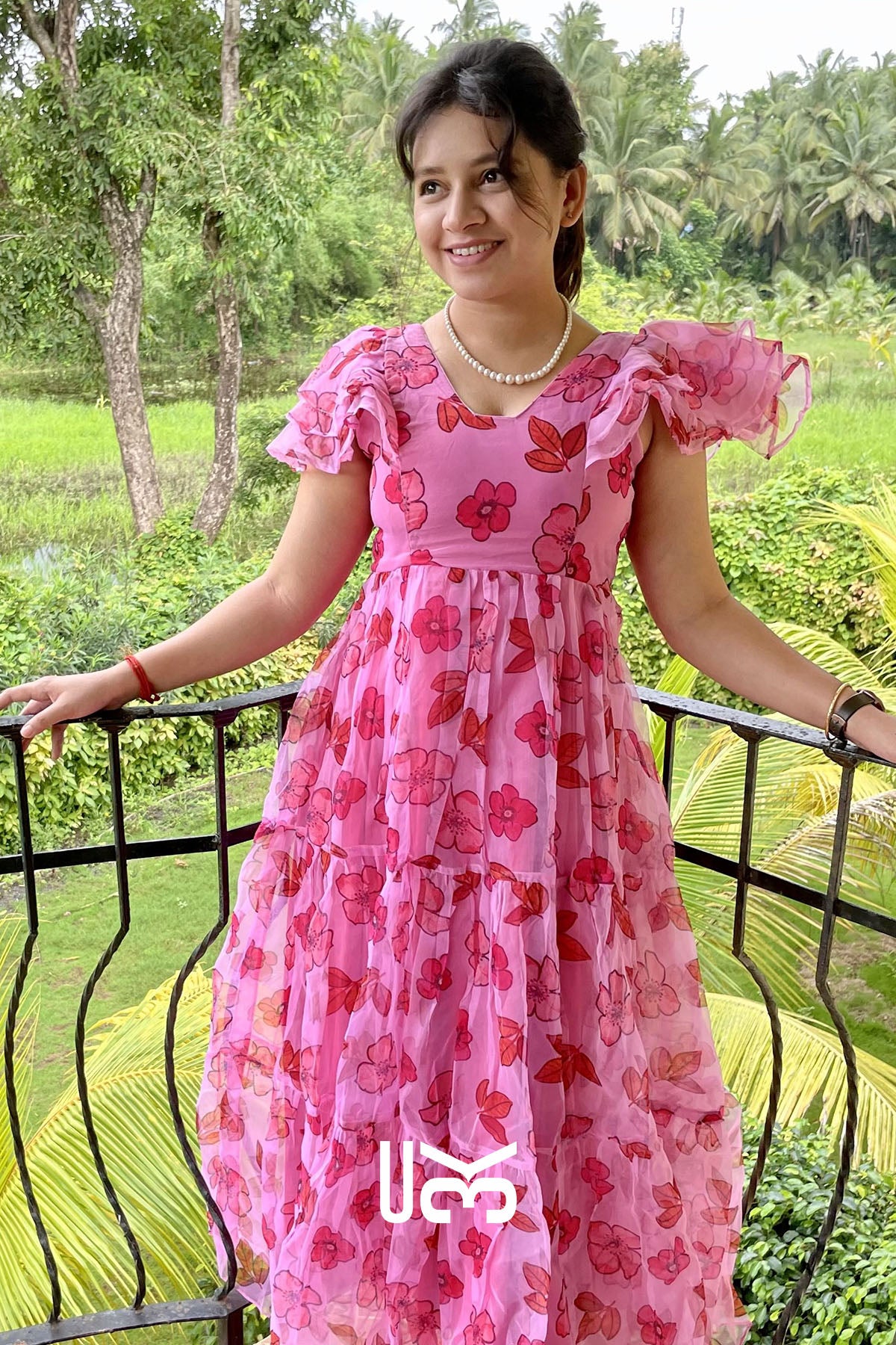Plum Pink Organza Dress