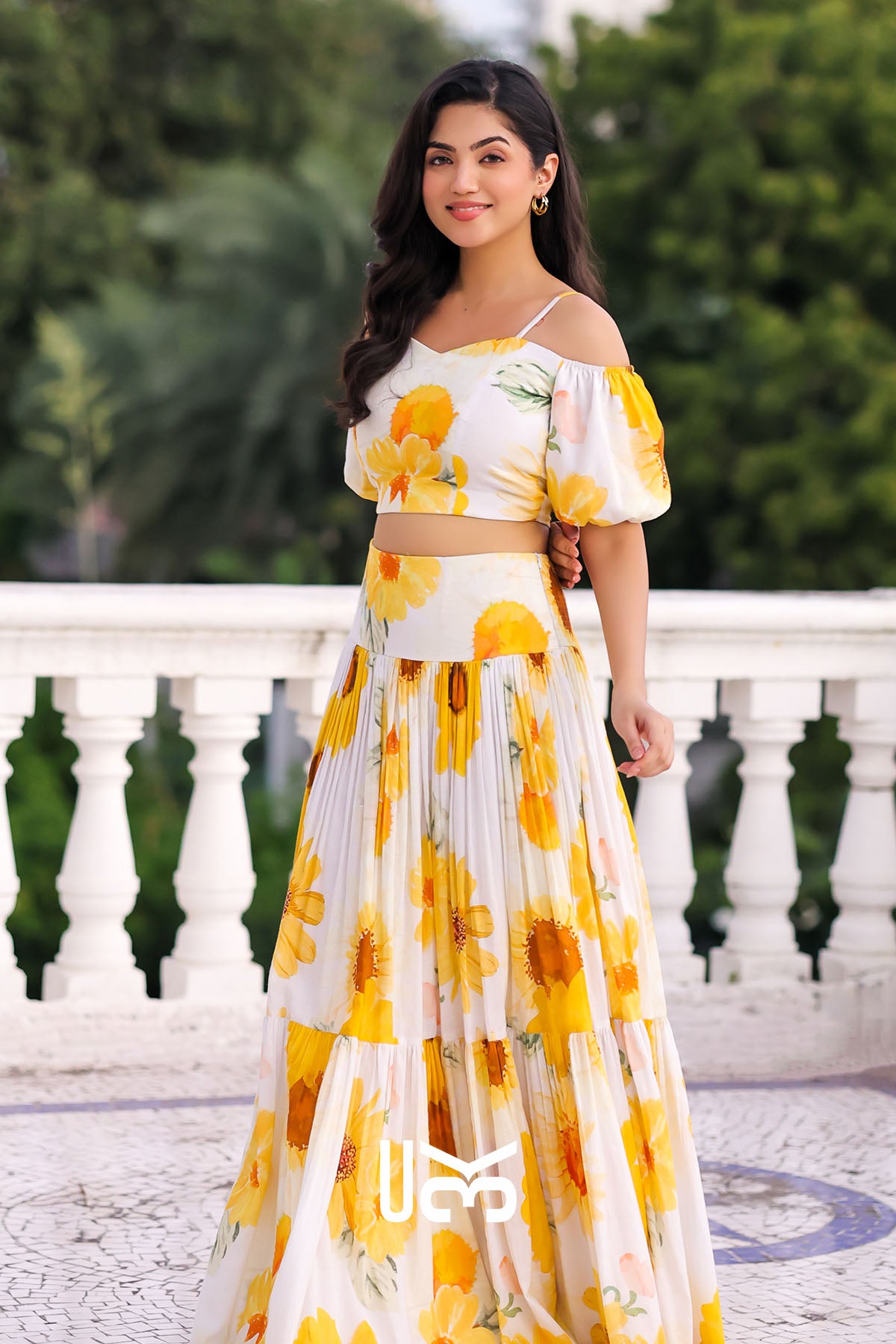 Ursula Crop Top Set in Yellow