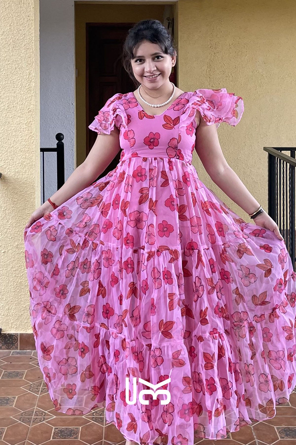 Plum Pink Organza Dress