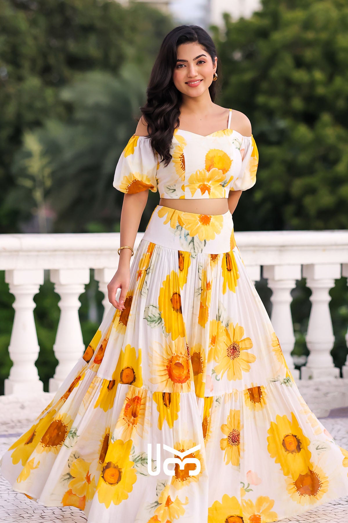 Ursula Crop Top Set in Yellow