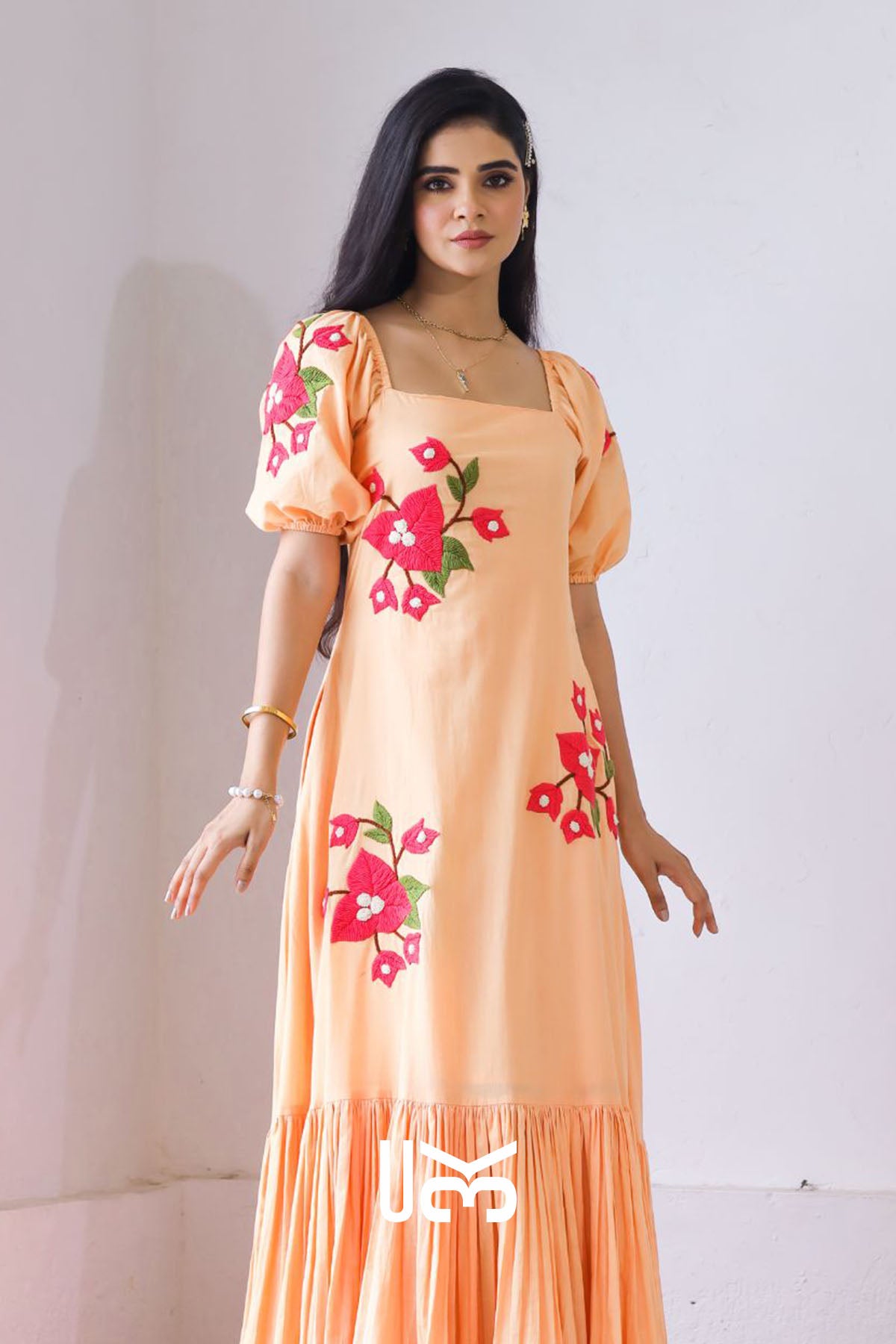 Aditi Rustic Peach Maxi Dress