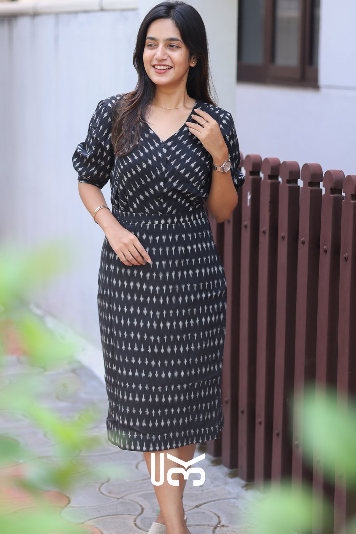 Boho Ikkat Black Co-ord Set