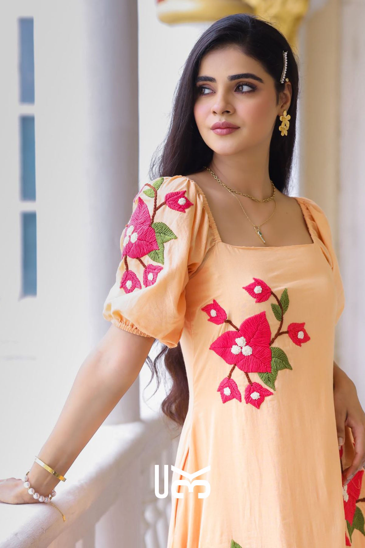 Aditi Rustic Peach Maxi Dress