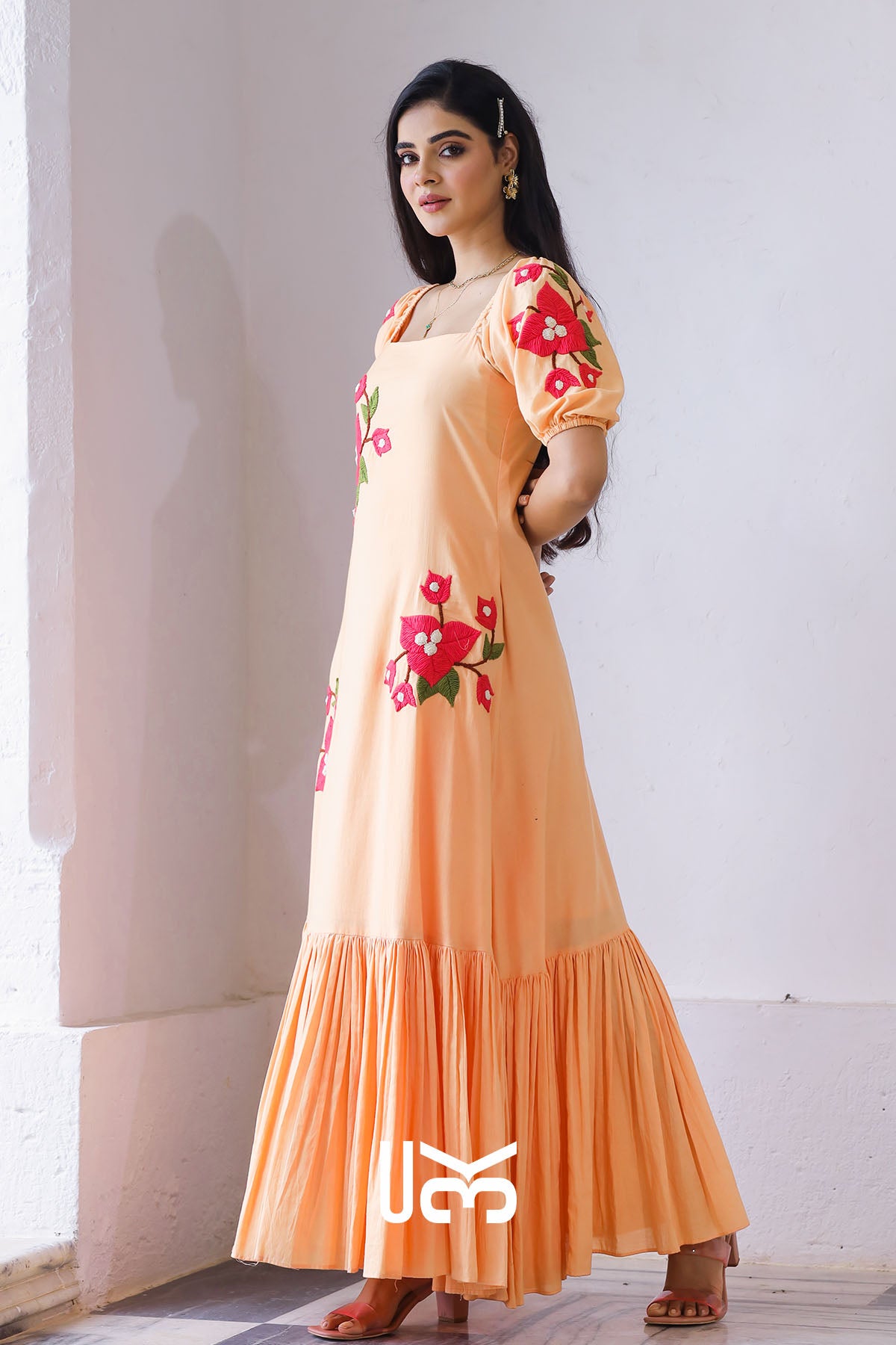 Aditi Rustic Peach Maxi Dress