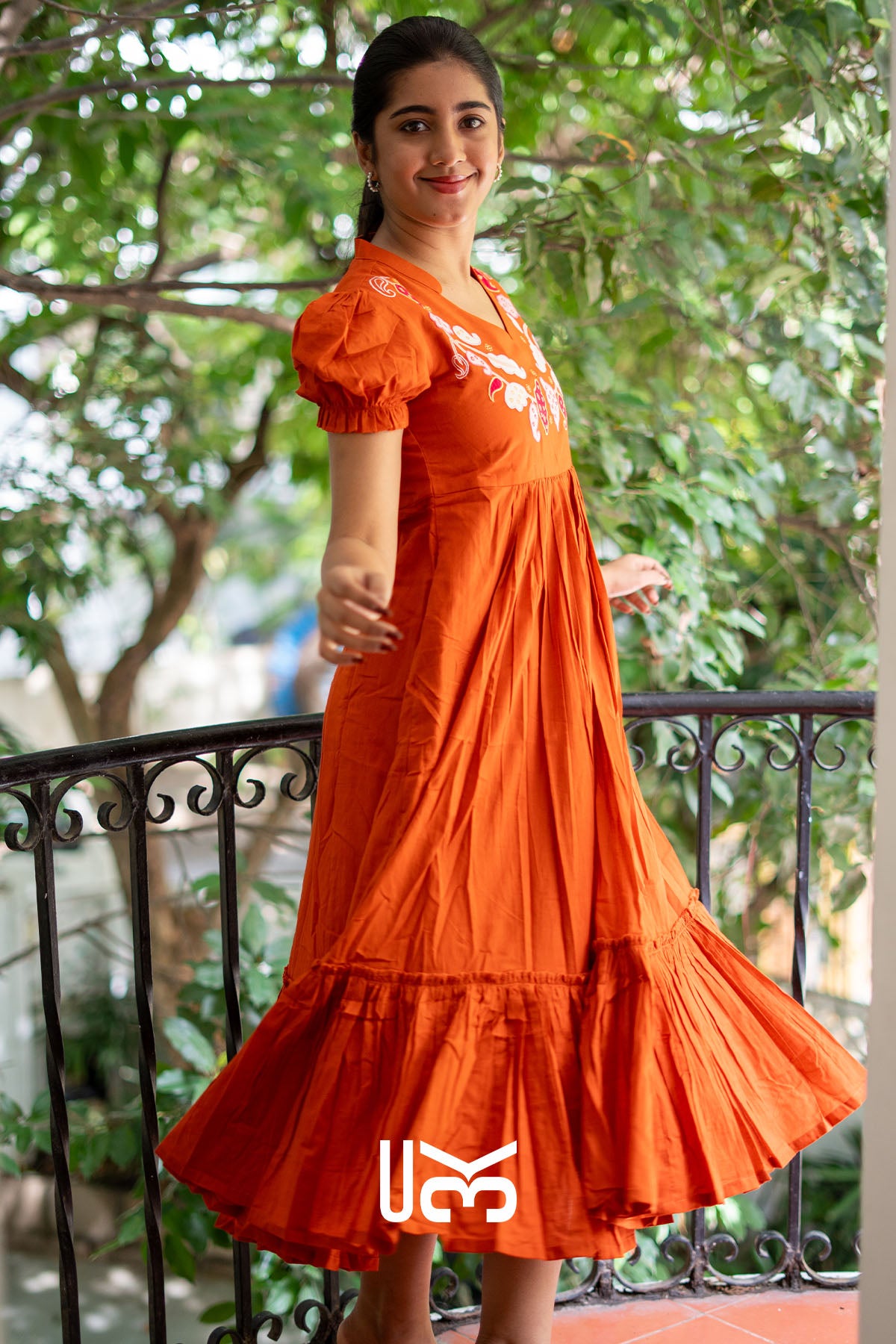 Kesariya Rust Midi Dress