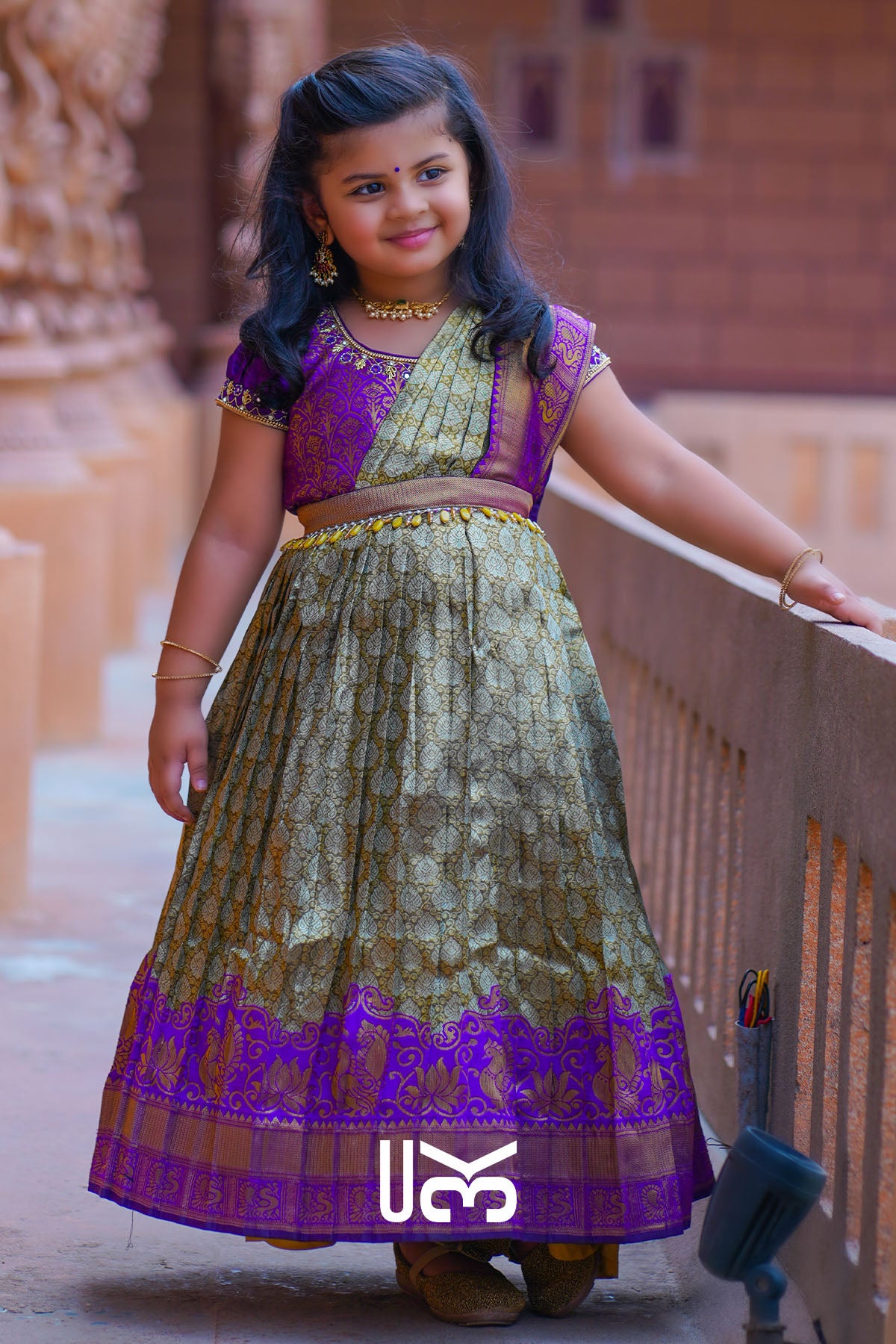 Baby Anika Pattu Purple Dress