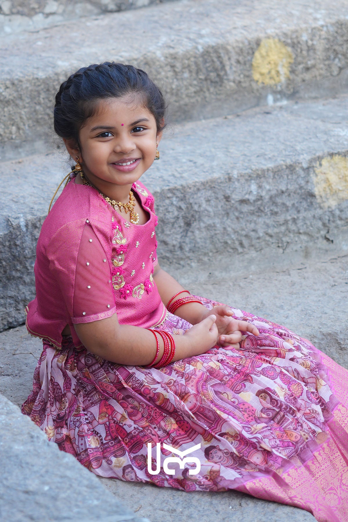 Baby Saanvi Lehenga Set in Pink