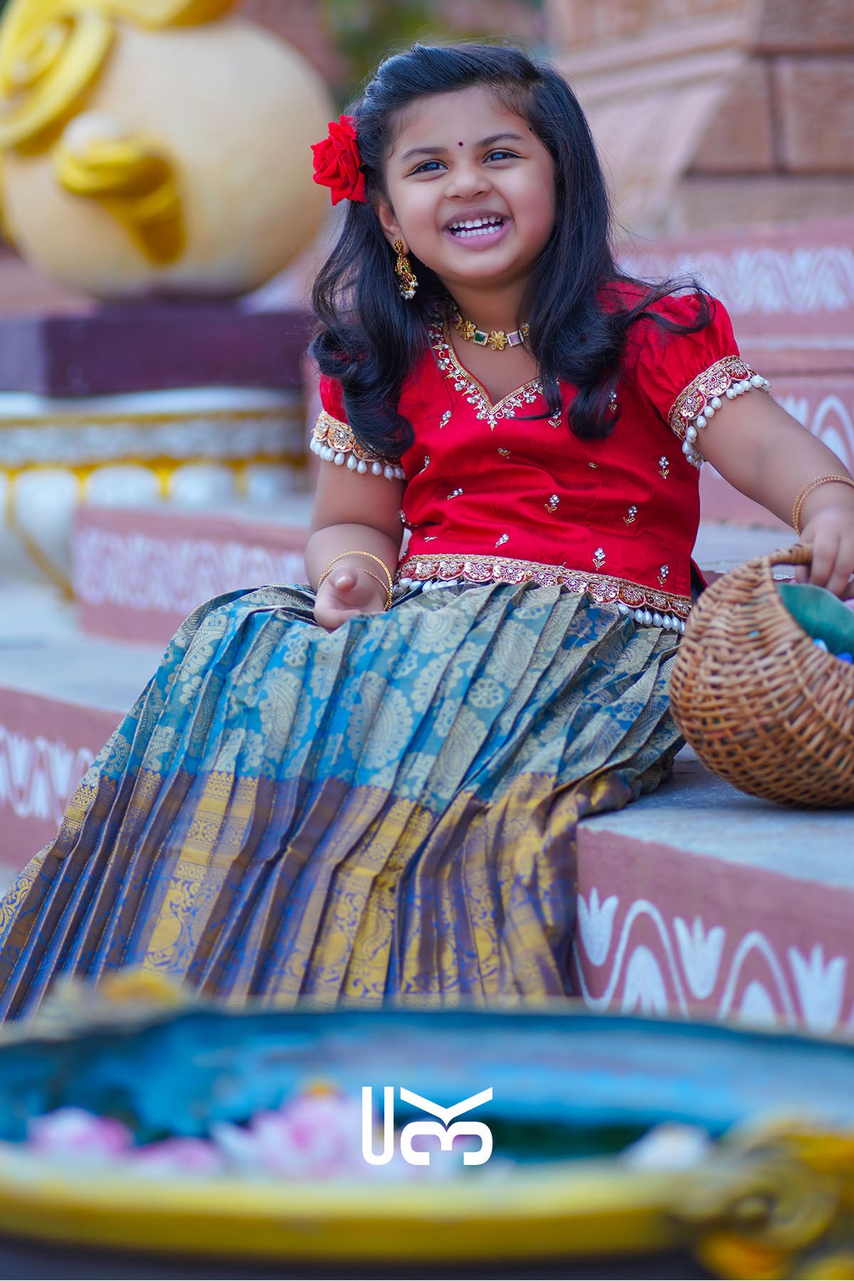 Baby Pihu Red Lehenga Set