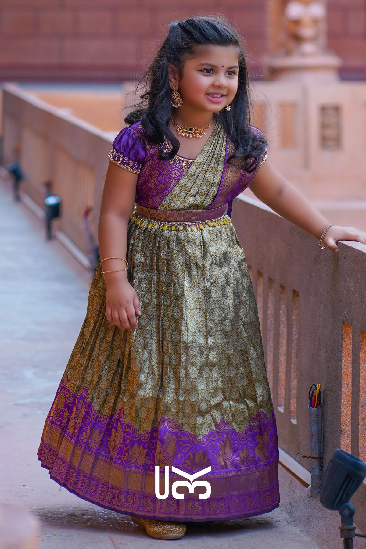 Baby Anika Pattu Purple Dress