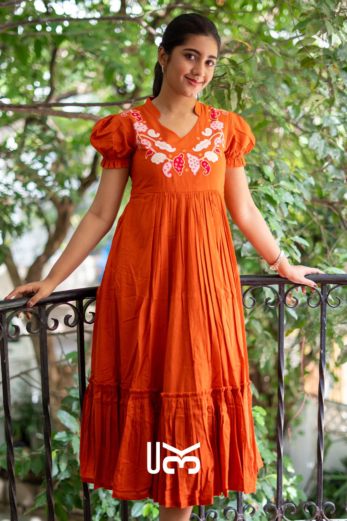 Kesariya Rust Midi Dress