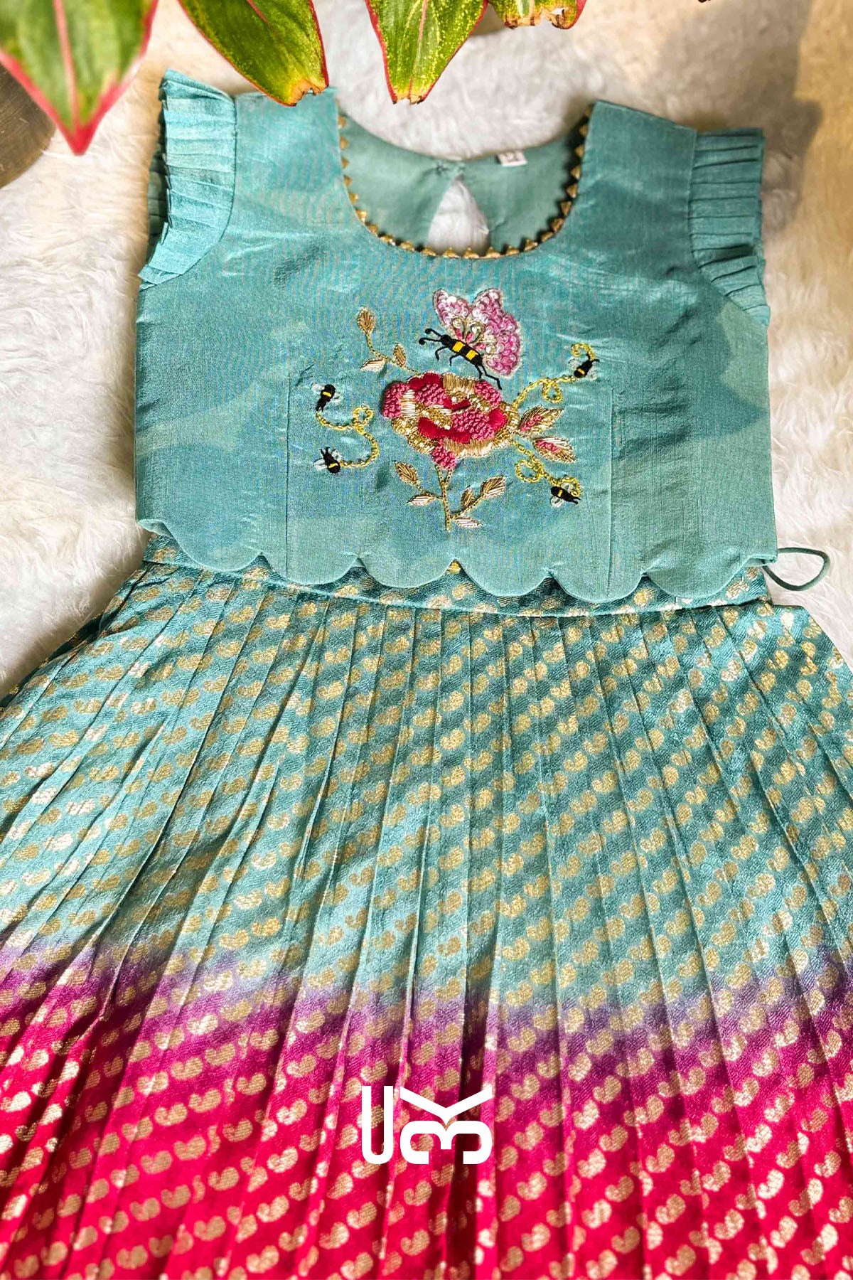 Baby Raspberry Lehenga Set