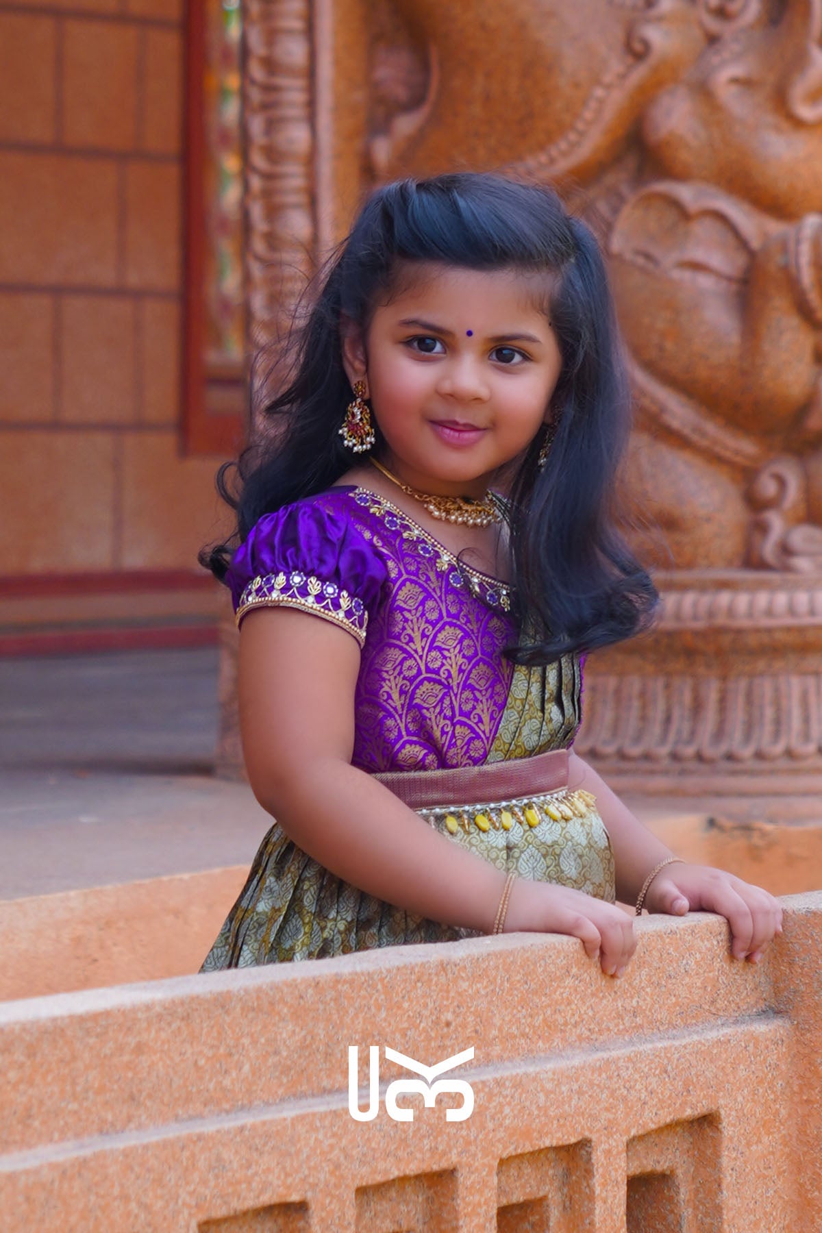 Baby Anika Pattu Purple Dress