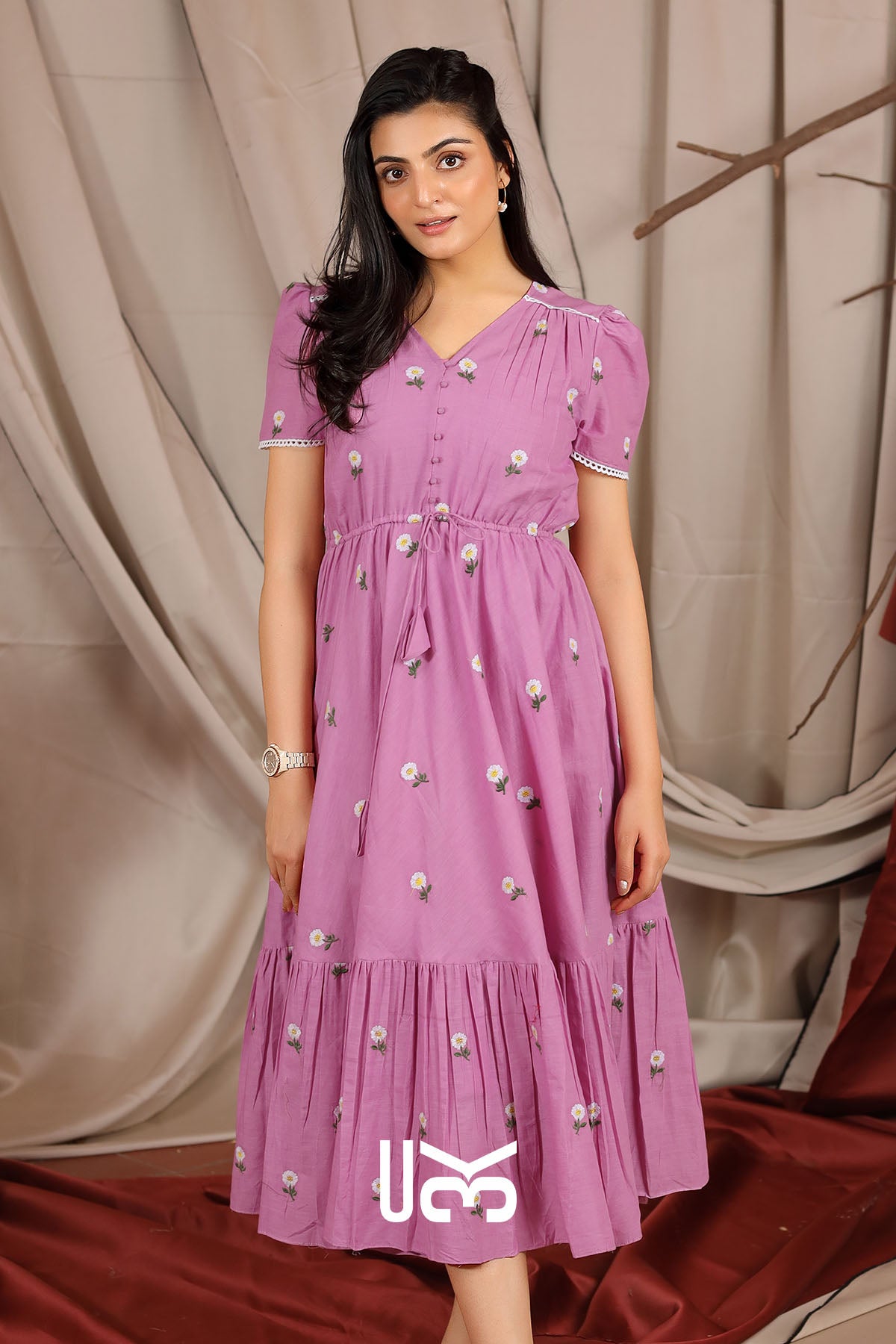 Belle Summer Lavender Midi Dress