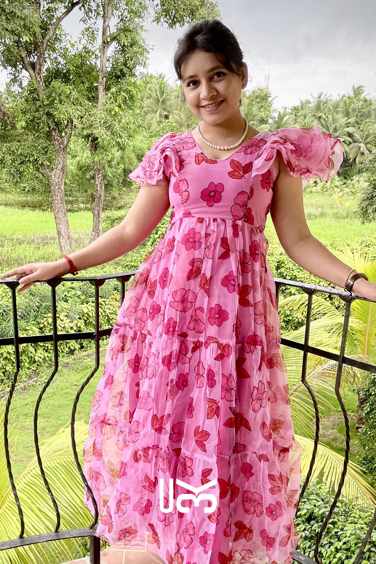 Plum Pink Organza Dress