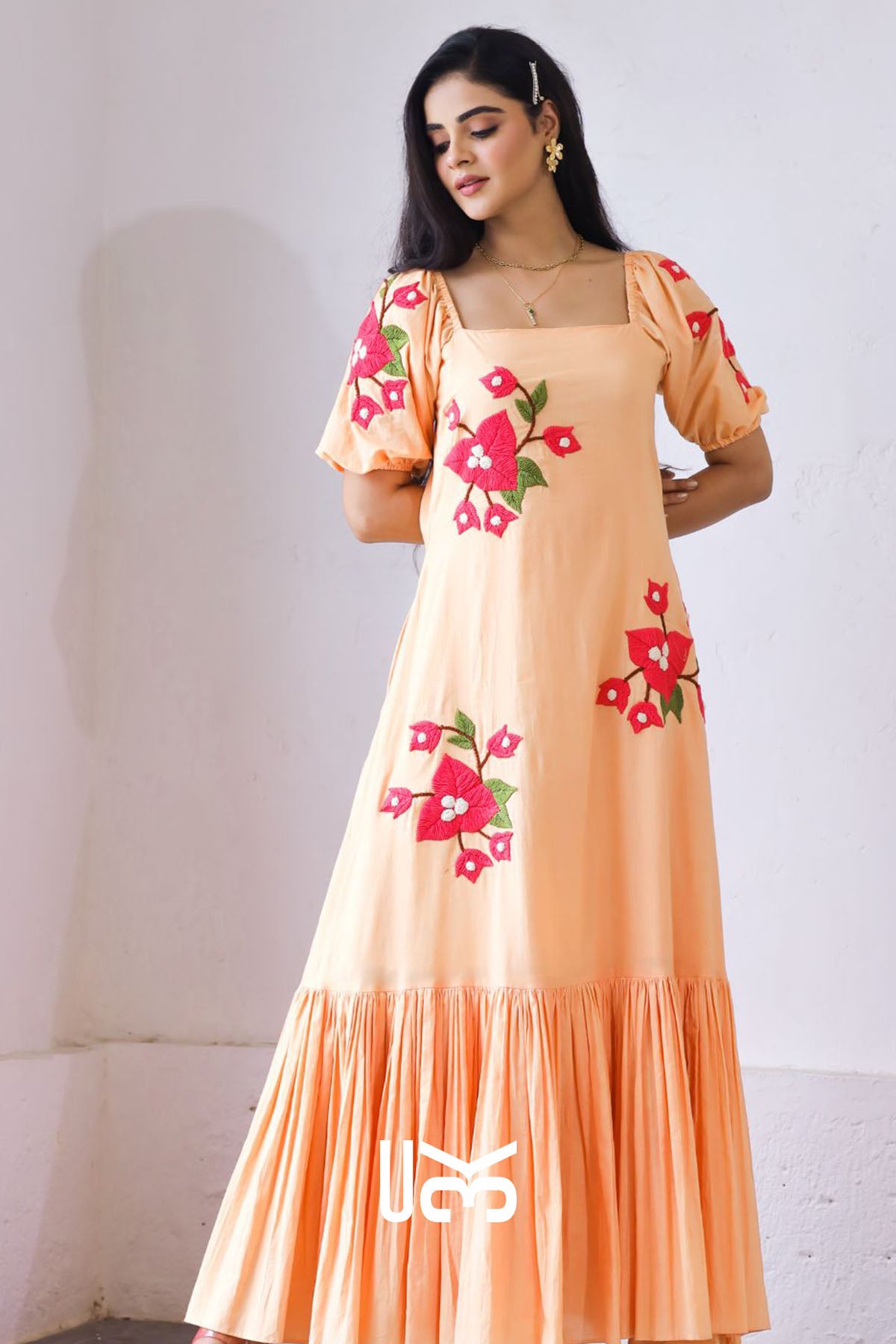 Aditi Rustic Peach Maxi Dress