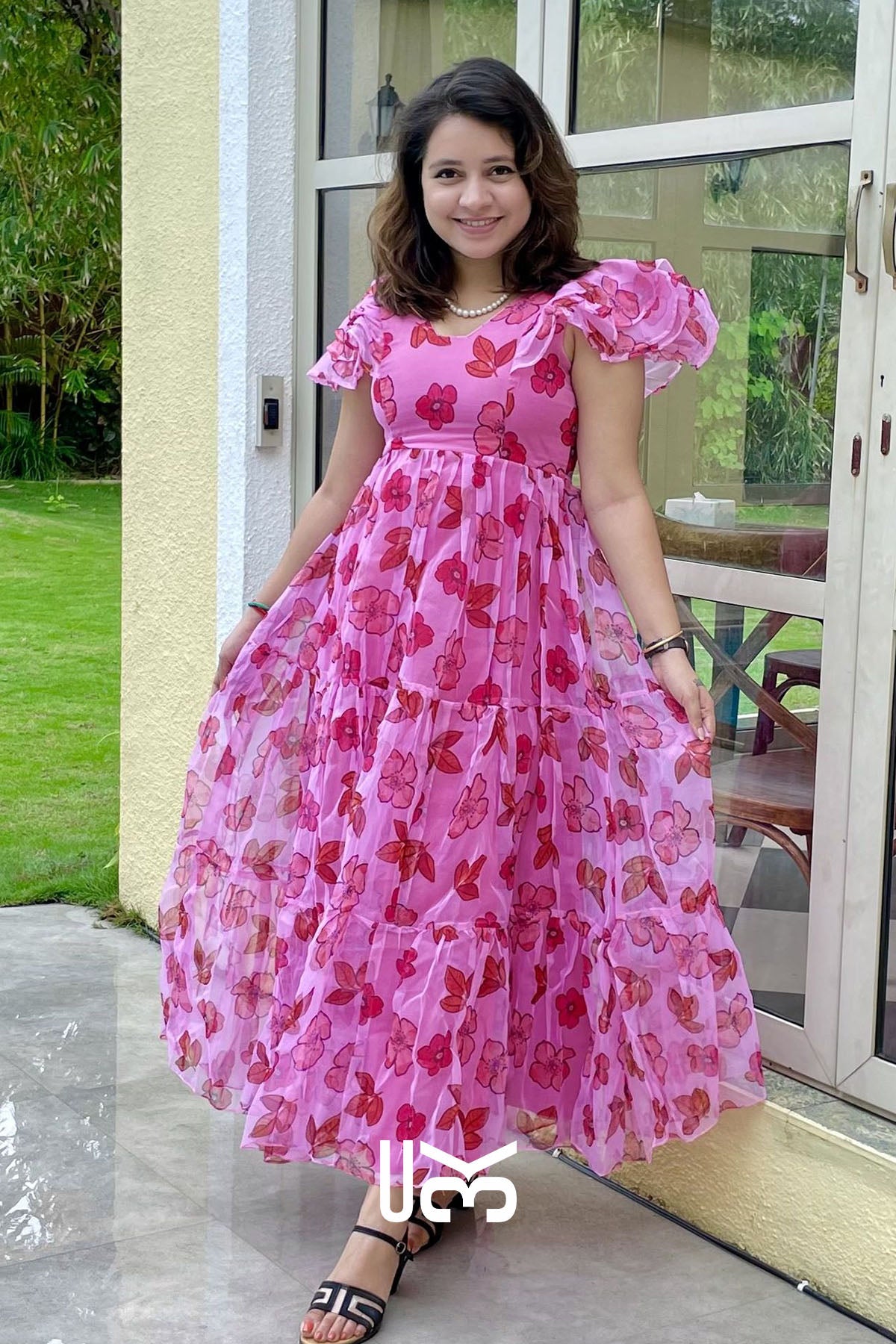 Plum Pink Organza Dress