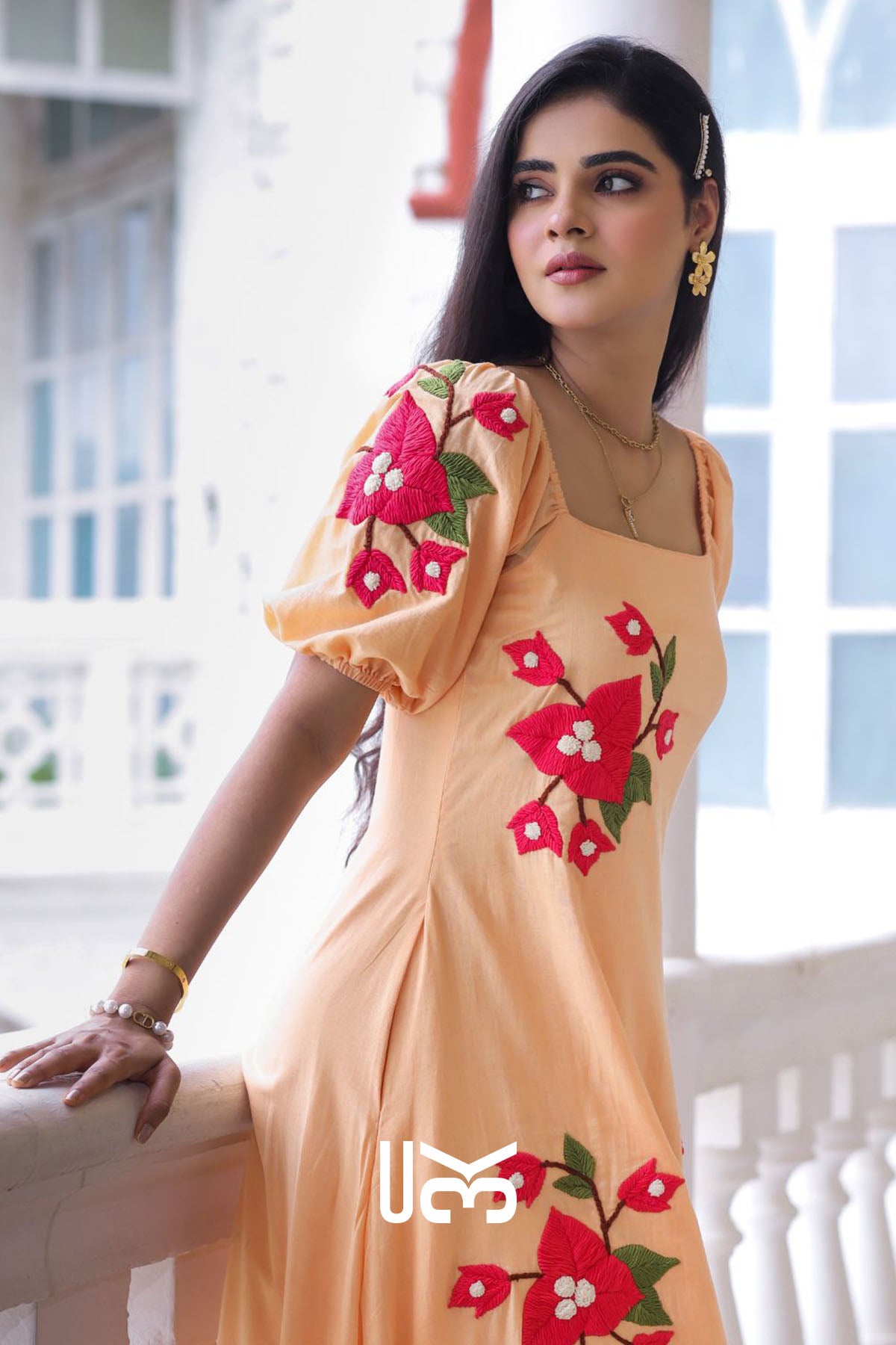 Aditi Rustic Peach Maxi Dress