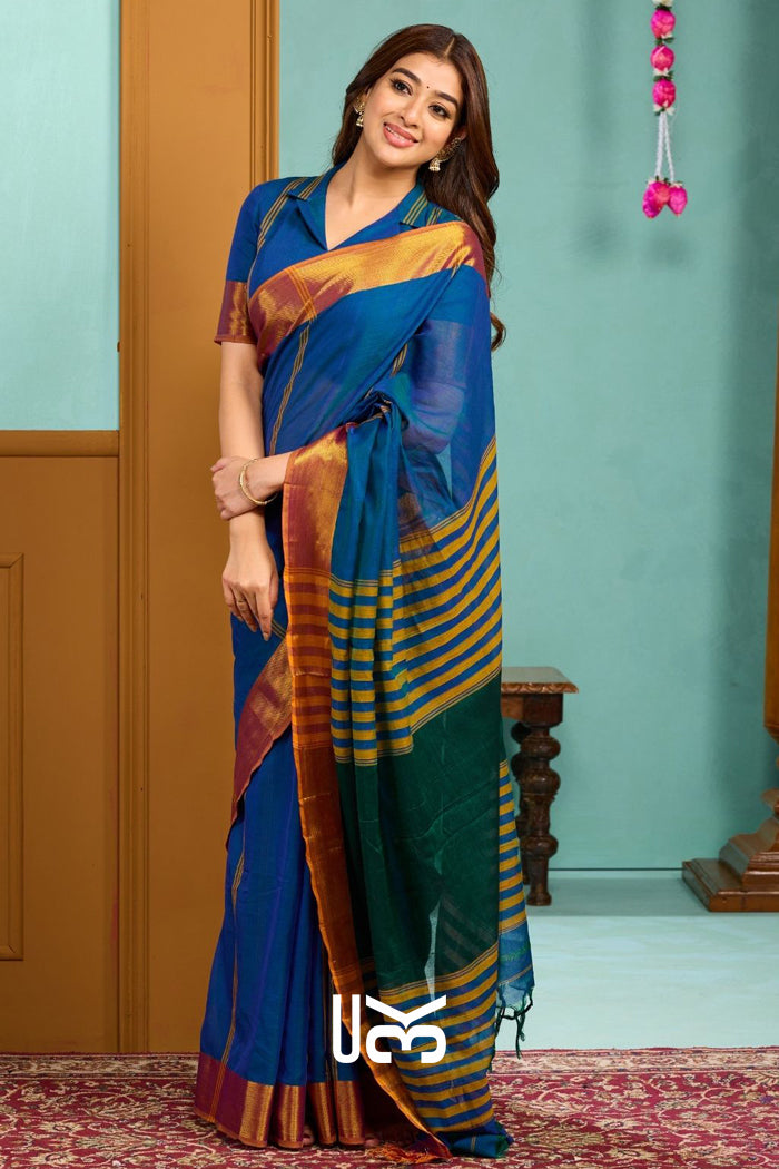 Babita Handloom Saree in Royal blue