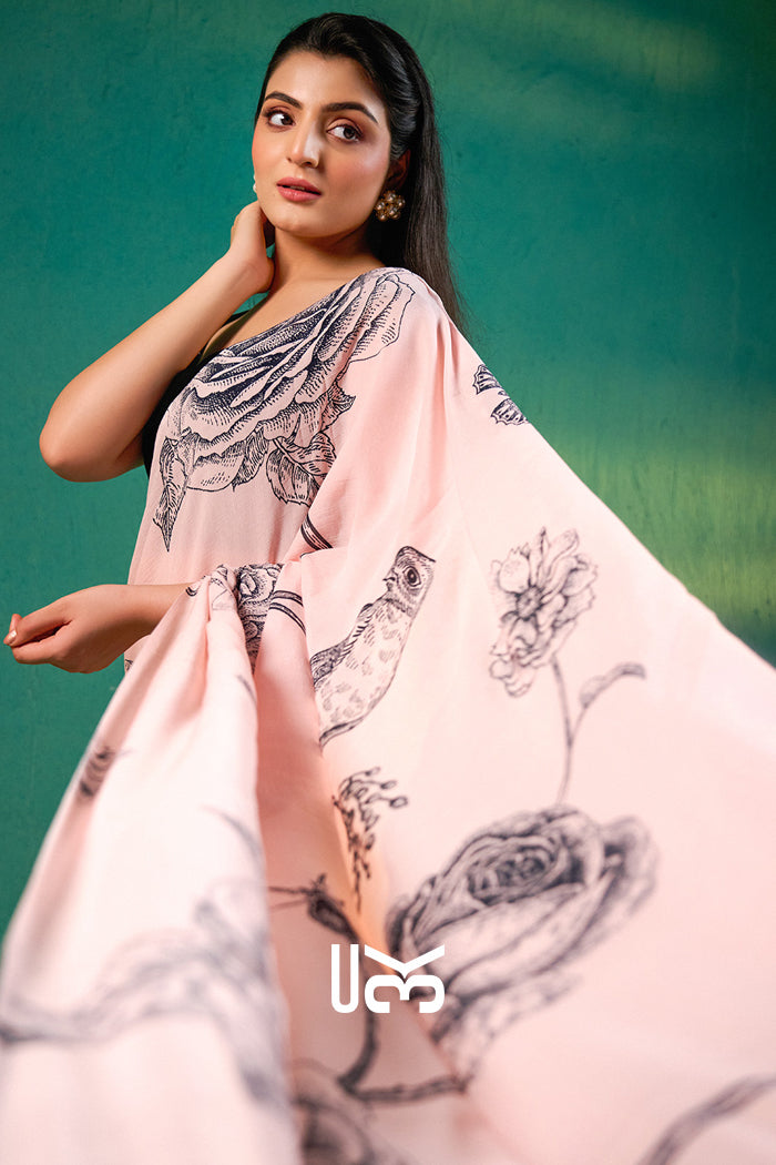 Sreeleela Saree in Pastel Pink