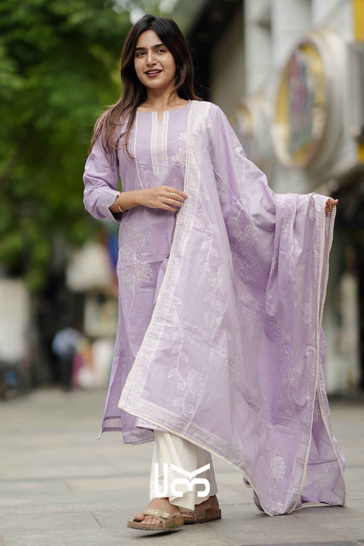 Neelkamal Cotton Kurta In Lavender