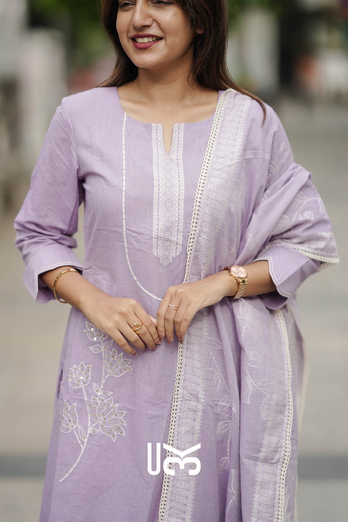 Neelkamal Cotton Kurta In Lavender
