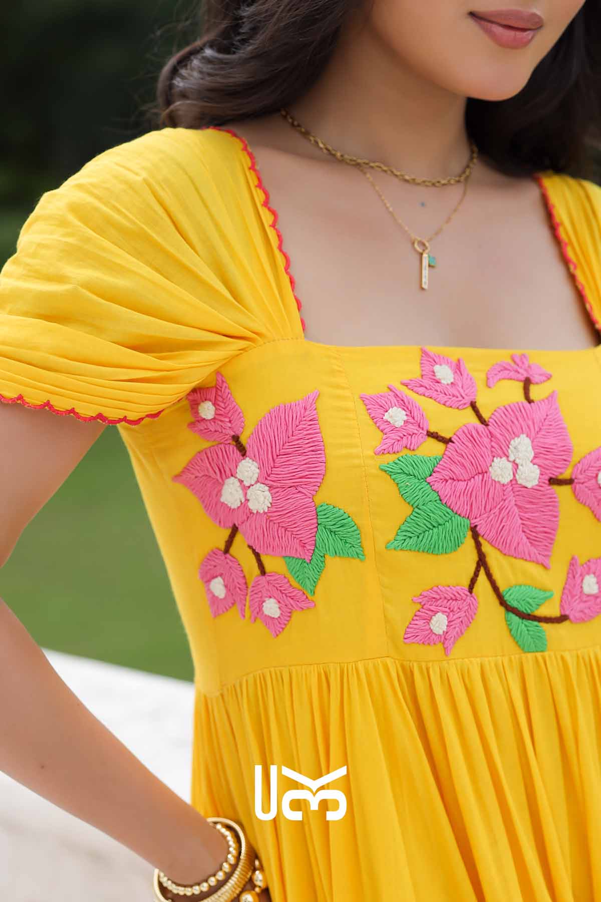 Daffodil Dream Yellow Long Cutwork Maxi Dress