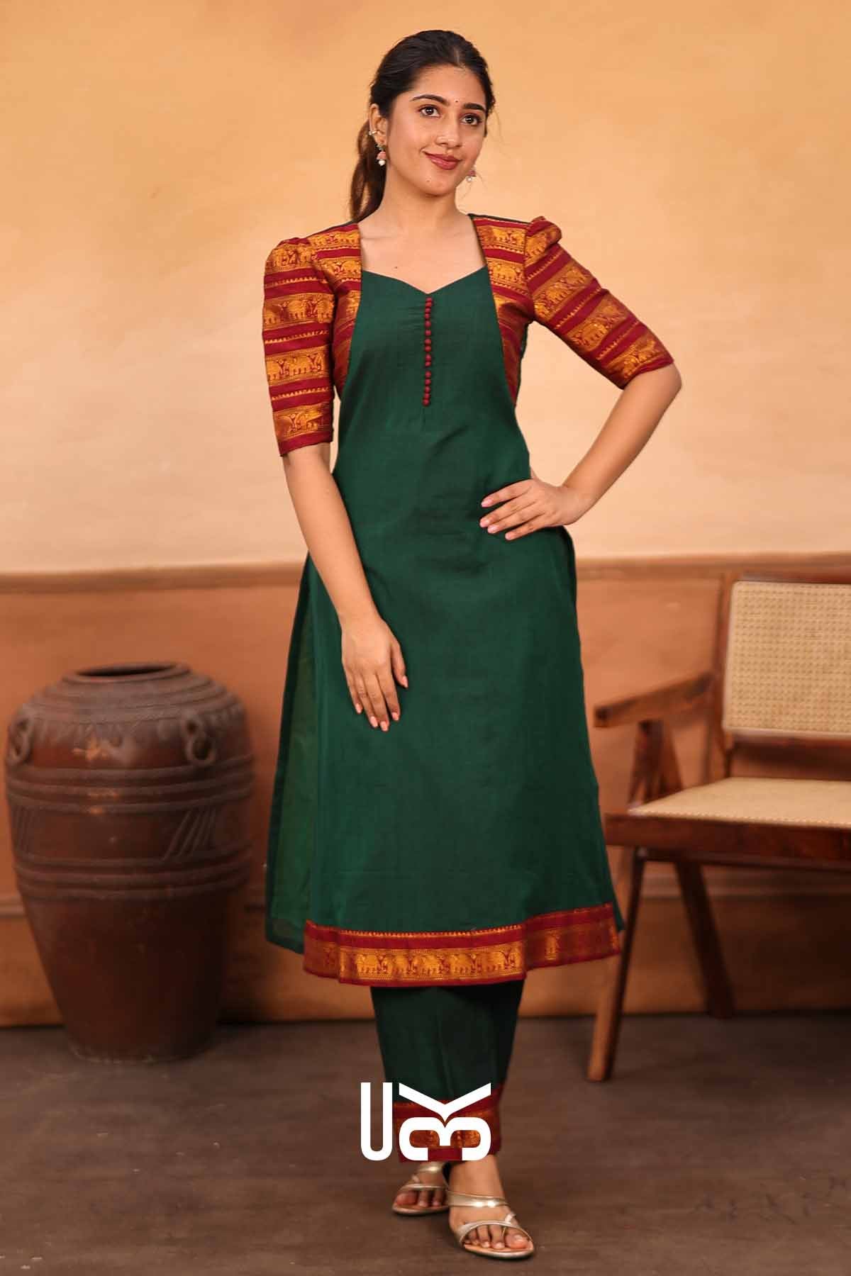 Hariyali | Green Handloom Kurta Set