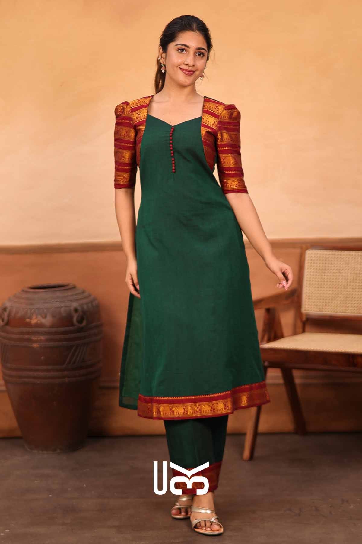 Hariyali | Green Handloom Kurta Set