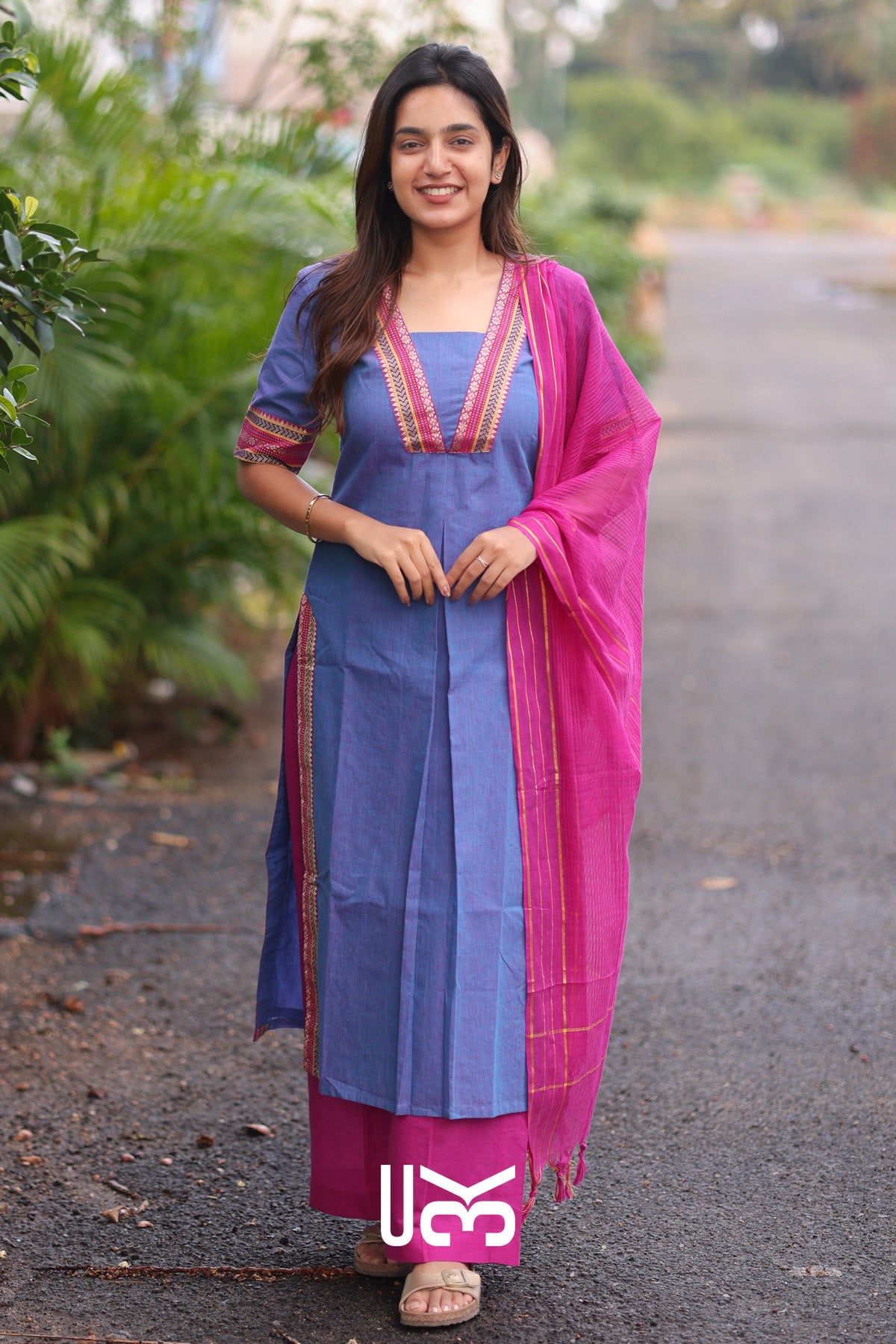 Vaani Handloom Kurta set (Dress) In Indigo Blue