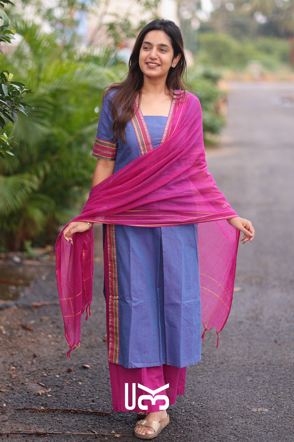 Vaani Handloom Kurta set (Dress) In Indigo Blue
