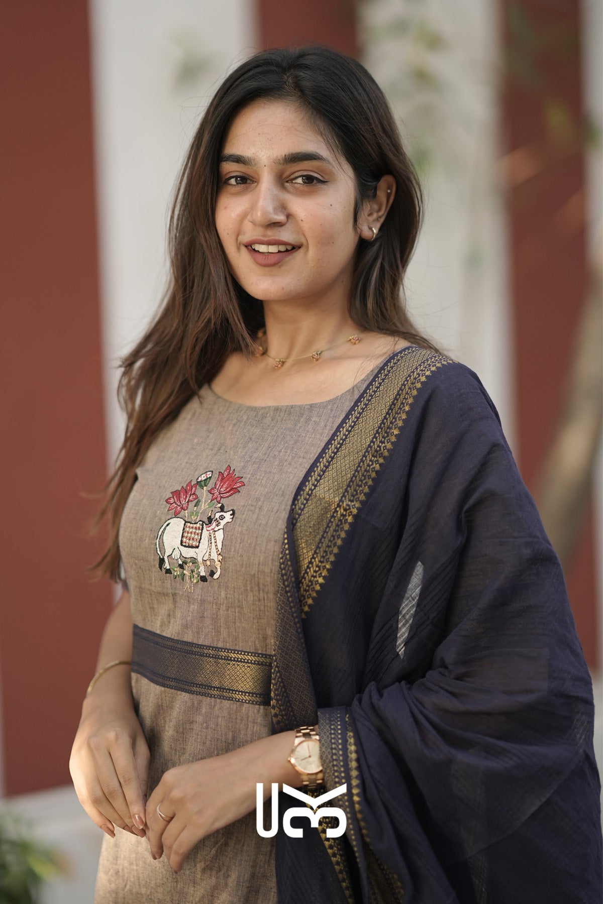 Pasuthai Handloom Kurta set (Dress) In Soft Brown