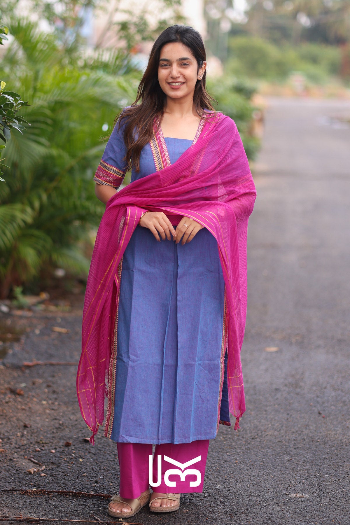 Vaani Handloom Kurta set (Dress) In Indigo Blue