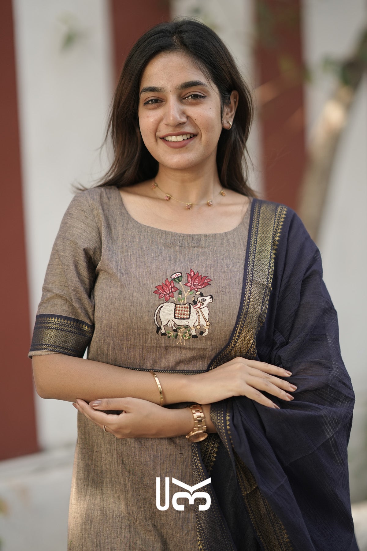 Pasuthai Handloom Kurta set (Dress) In Soft Brown