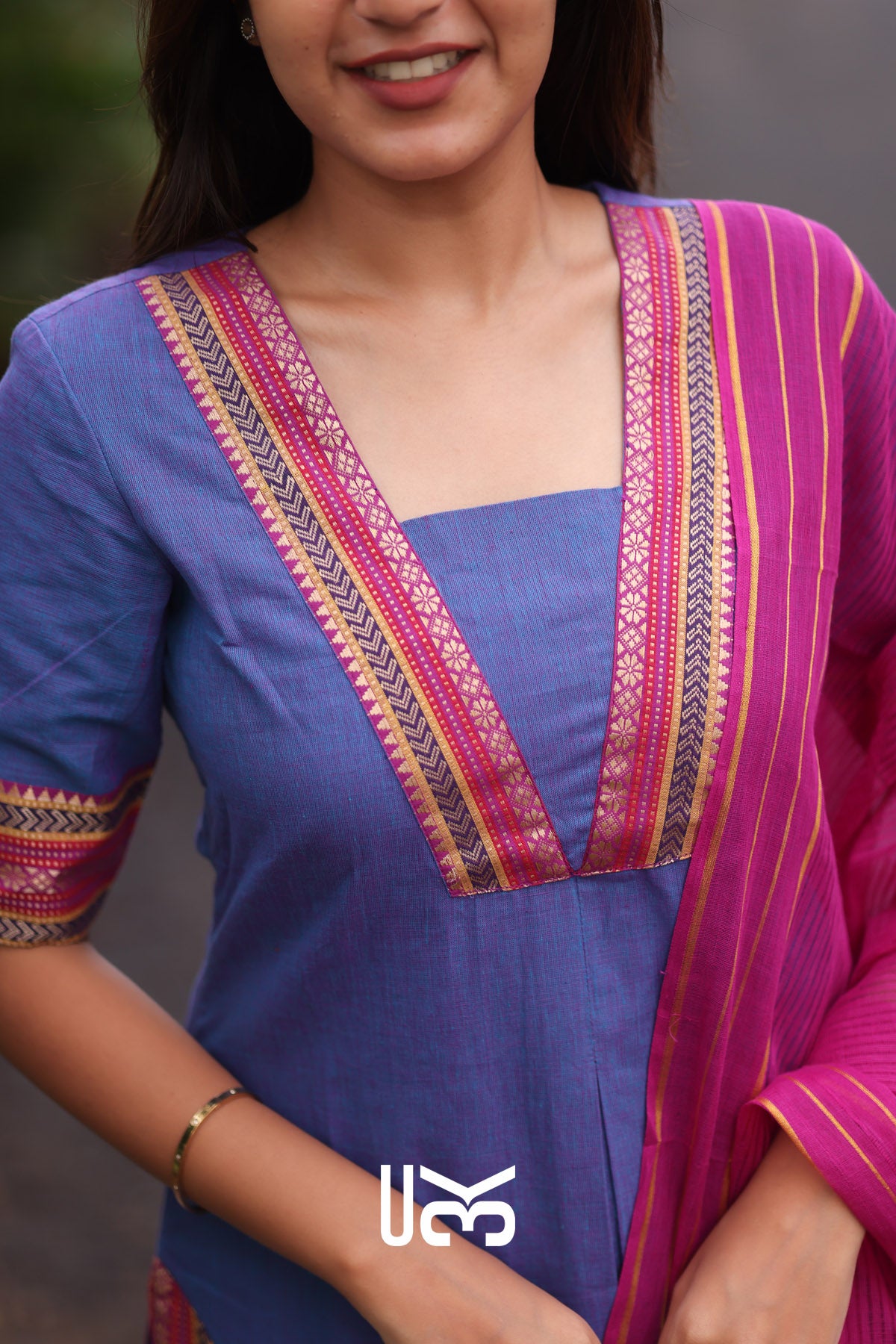 Vaani Handloom Kurta set (Dress) In Indigo Blue