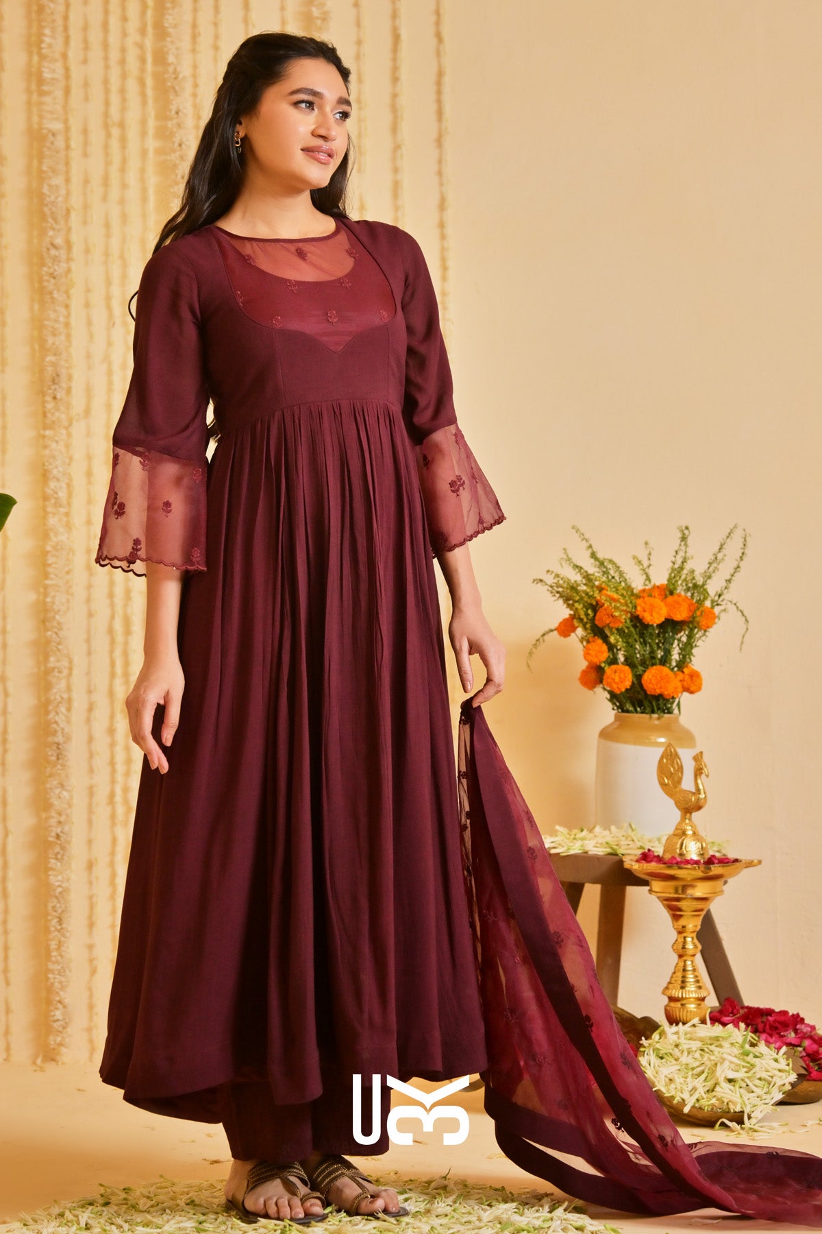 Aahna Anarkali (Dress) in Brown