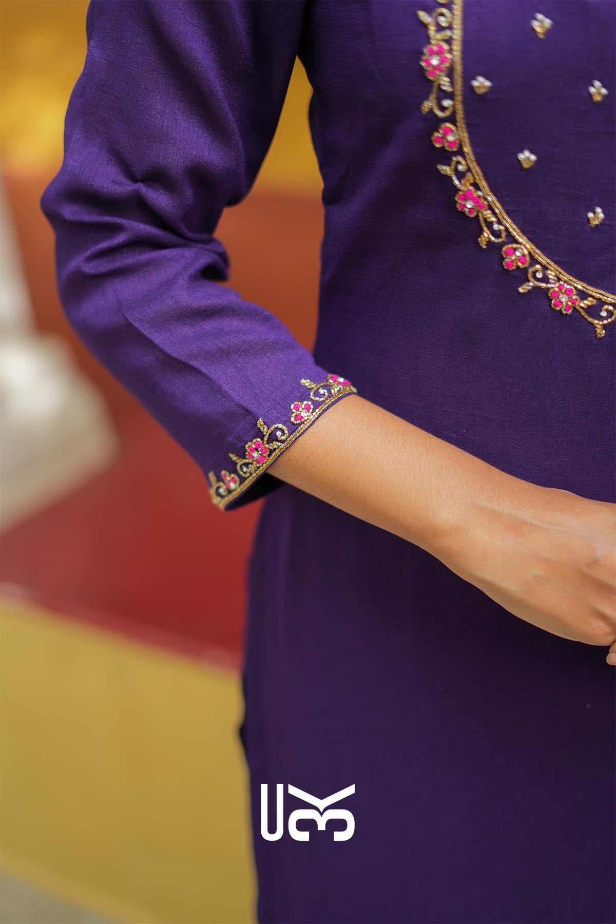 Raaya | Royal Purple Kurta Set with Contrast Dupatta for Festive Gatherings