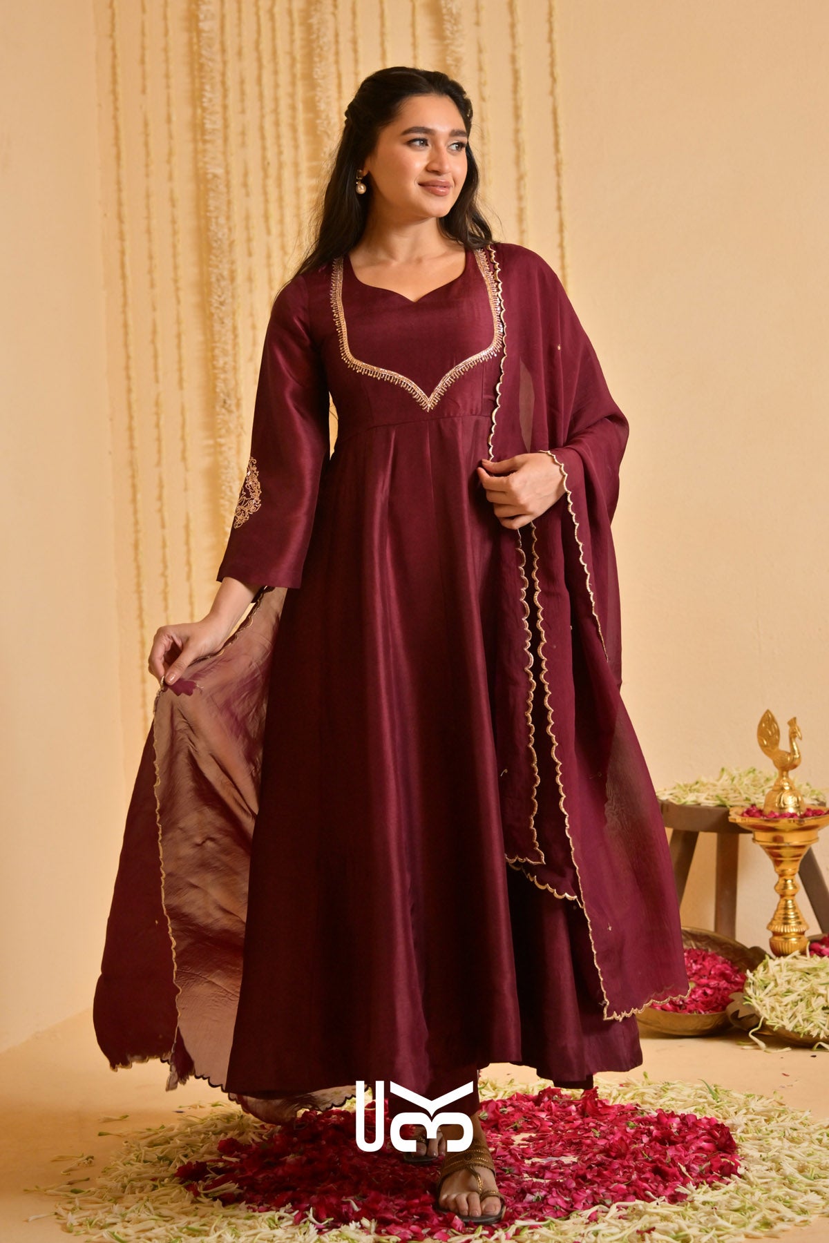 Mehroonvani Anarkali Set (Dress) in Marsala