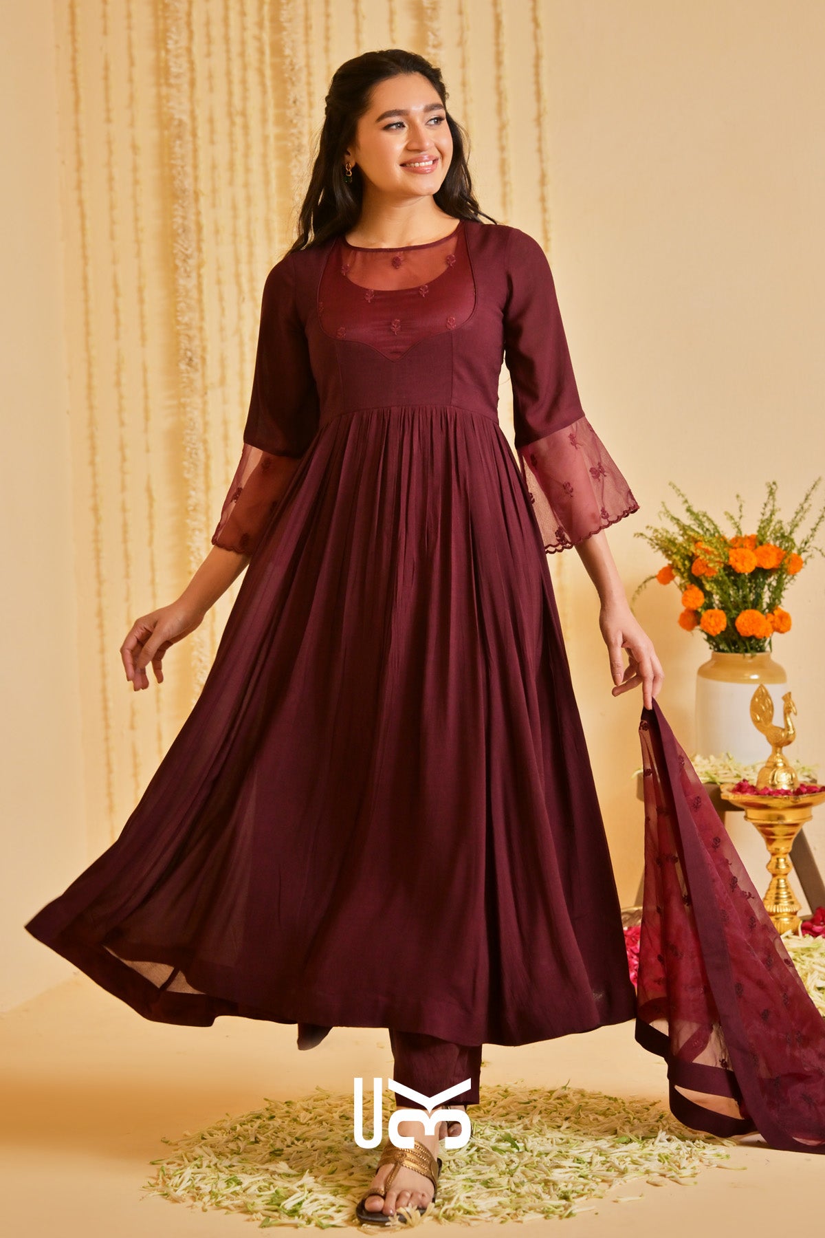 Aahna Anarkali (Dress) in Brown