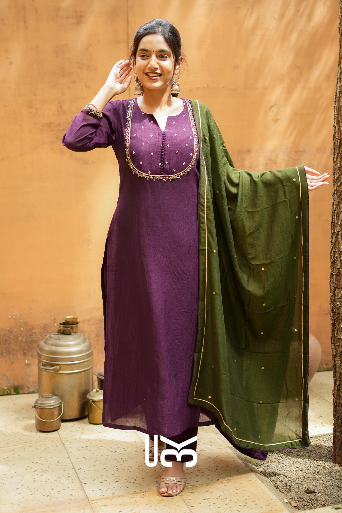 Azaira | Wine Purple Kurta Set for Traditional Gatherings
