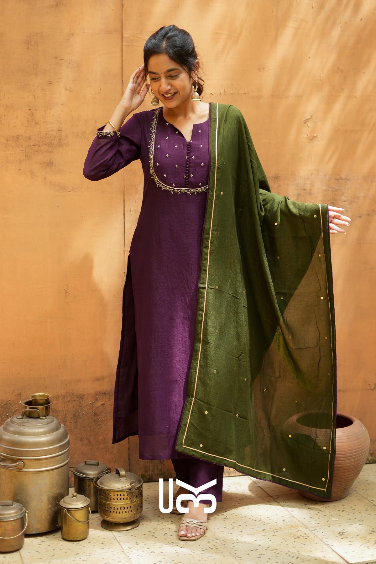 Azaira | Wine Purple Kurta Set for Traditional Gatherings