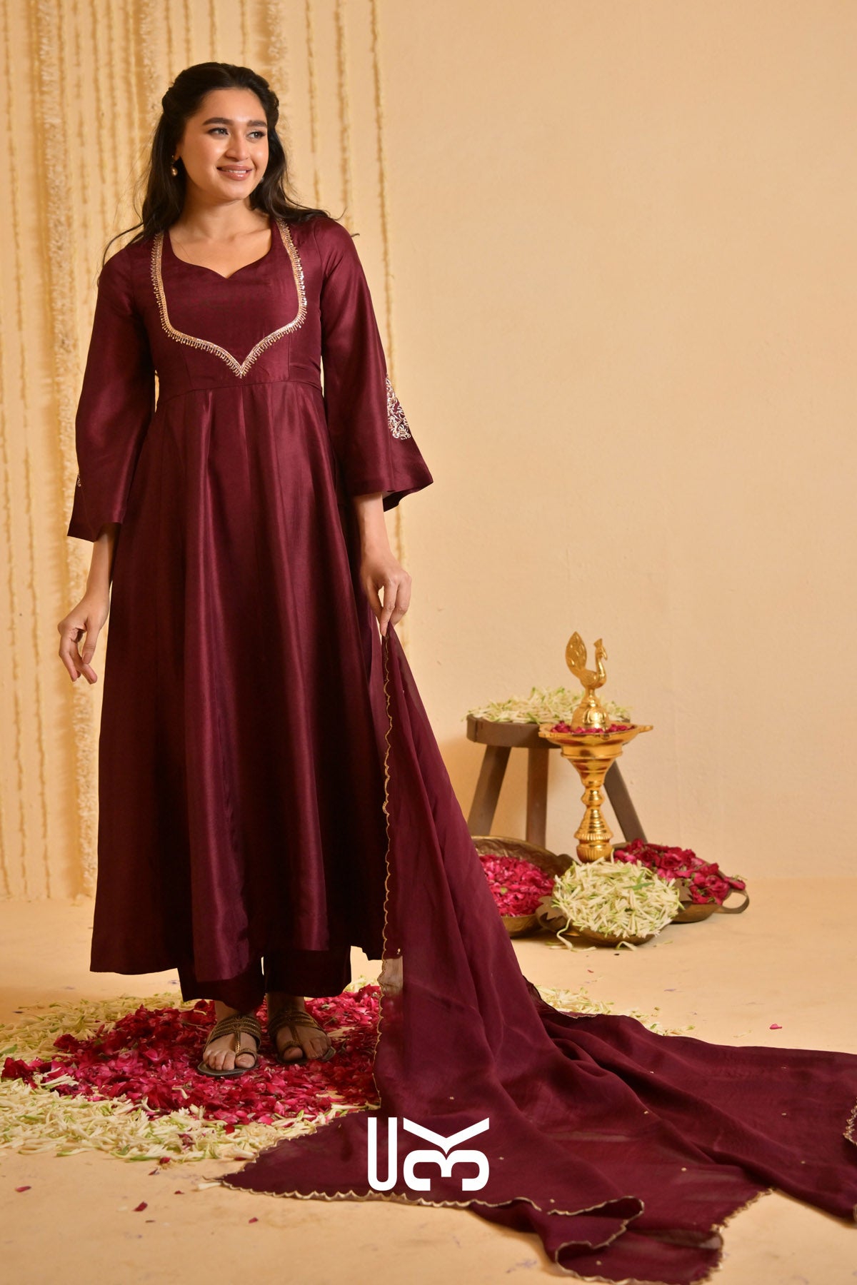Mehroonvani Anarkali Set (Dress) in Marsala