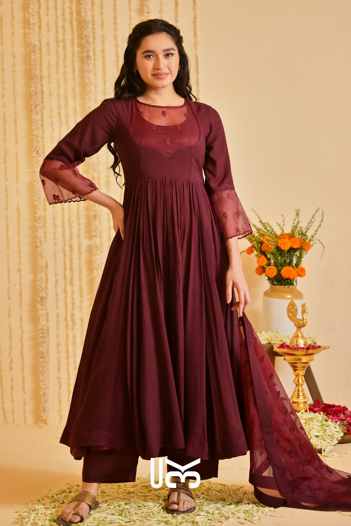Aahna Anarkali (Dress) in Brown