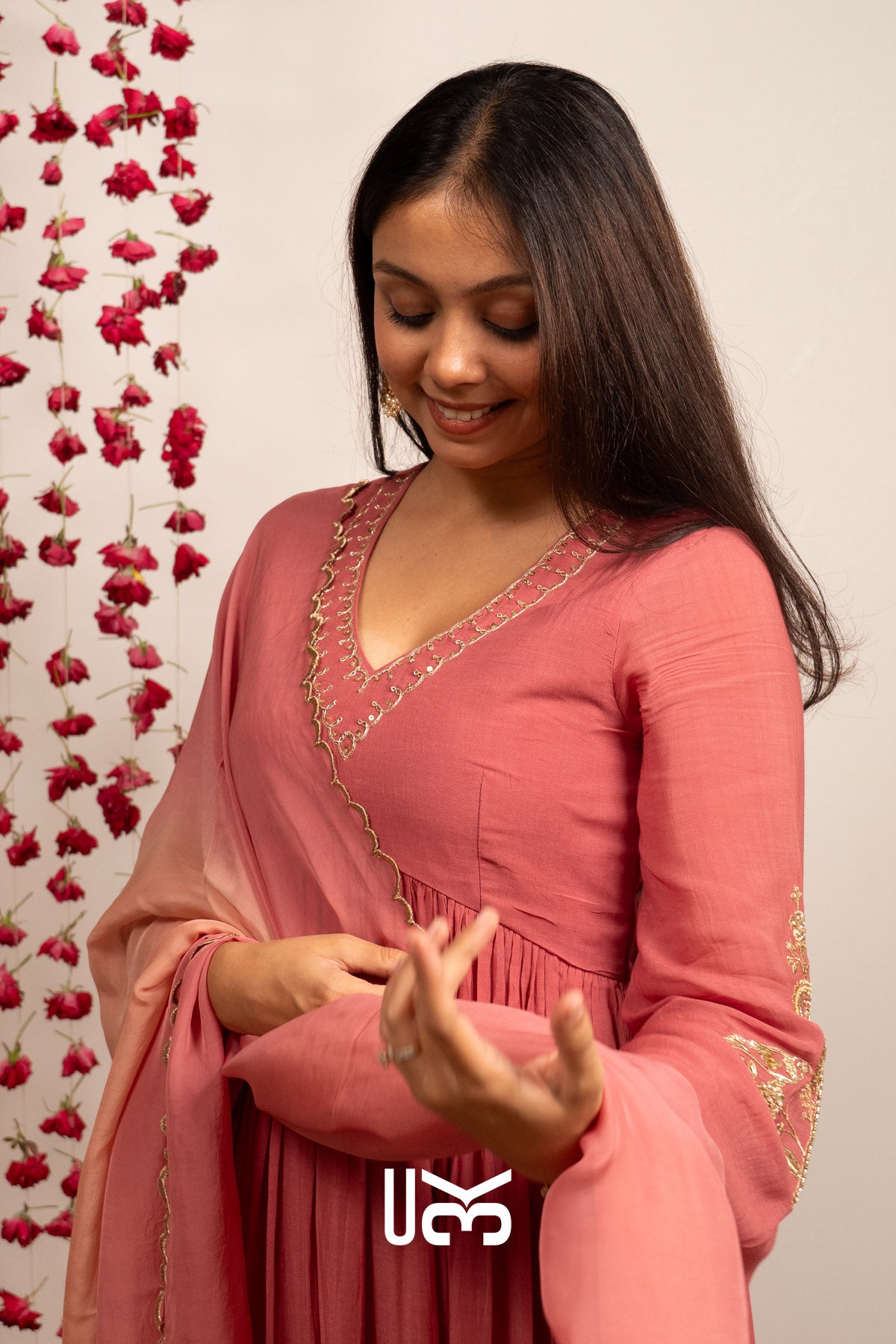 Gulabjal Kurta Set (Dress) in Pink