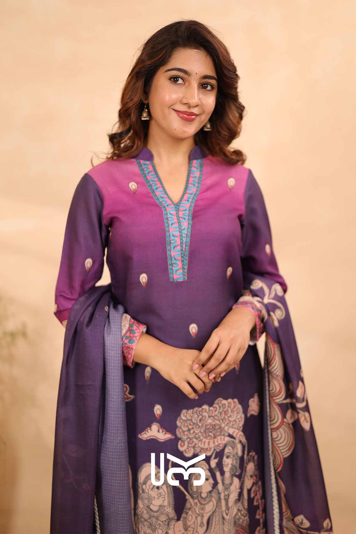Vatika| Purple Cotton Kalamkari Print Kurta Set