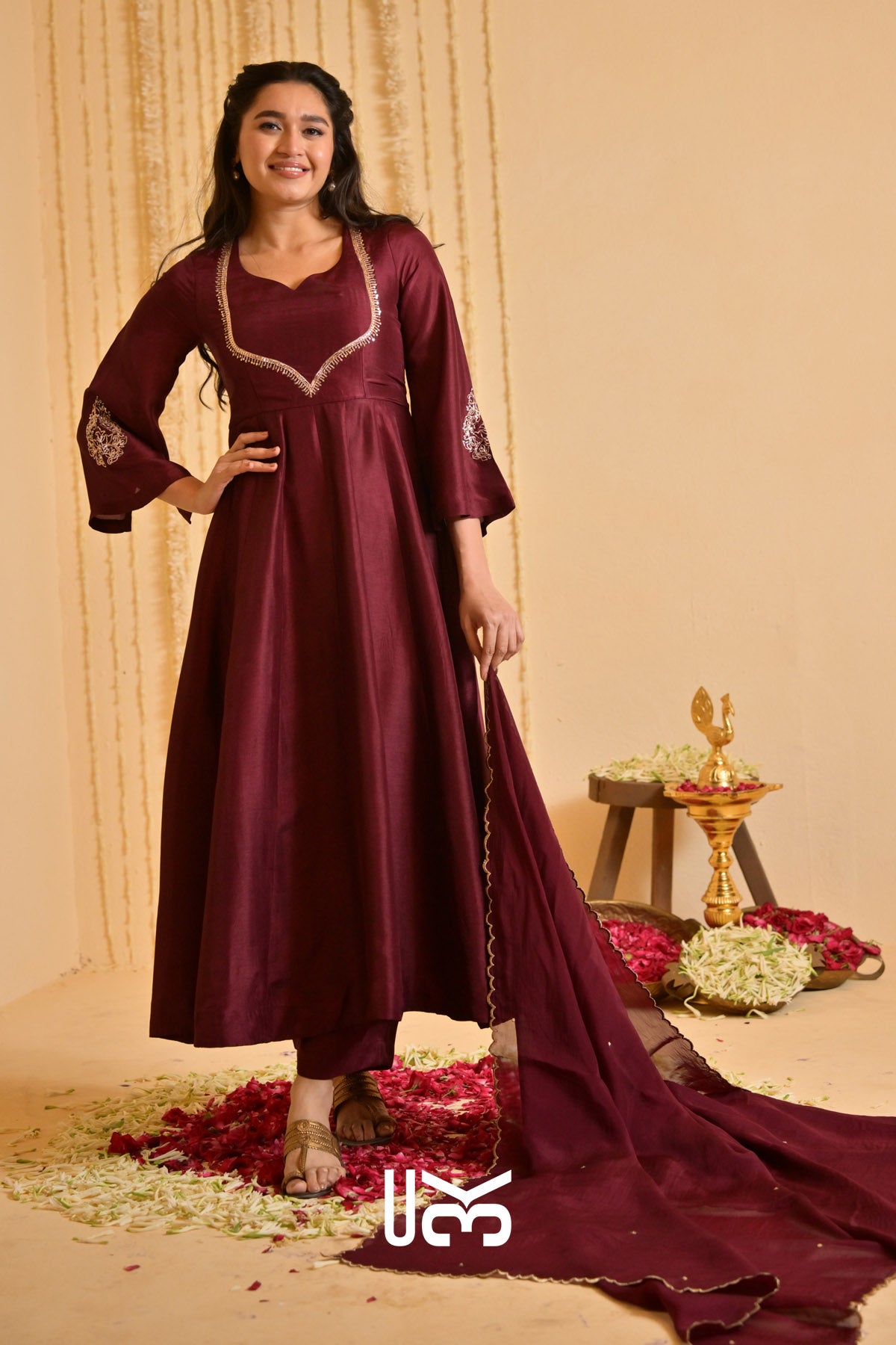 Mehroonvani Anarkali Set (Dress) in Marsala