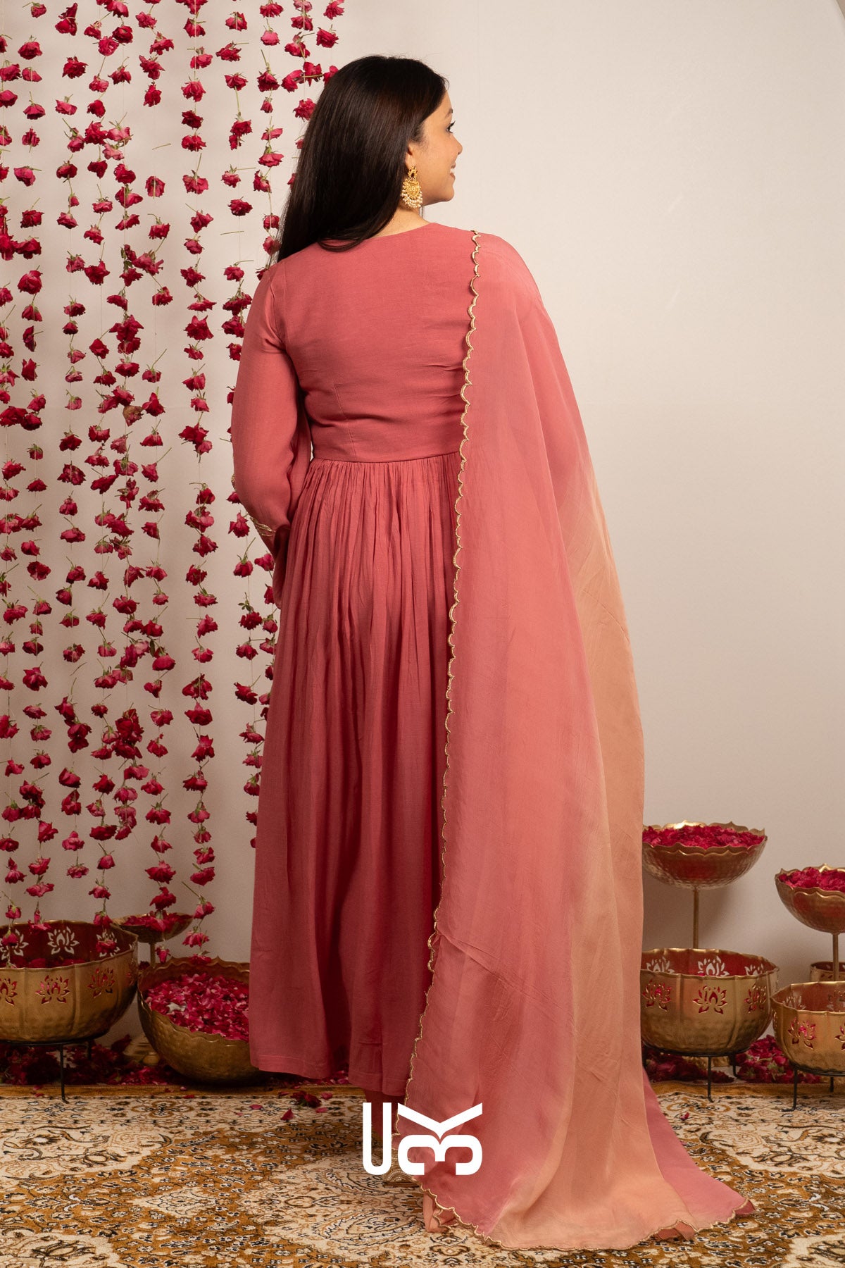 Gulabjal Kurta Set (Dress) in Pink